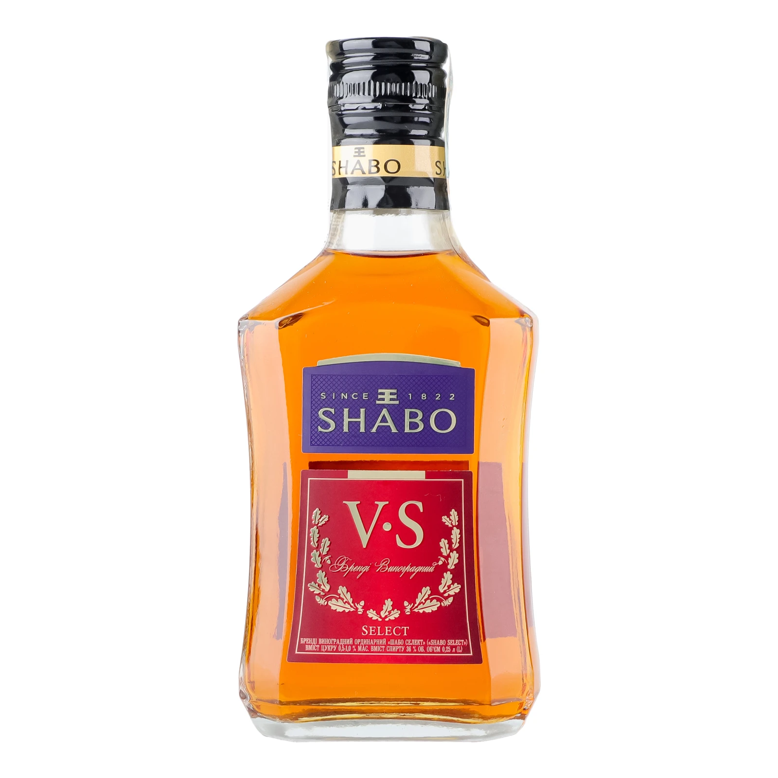 Бренді Shabo 0,25л 36% VS Select Новинка Фото навігації №:1