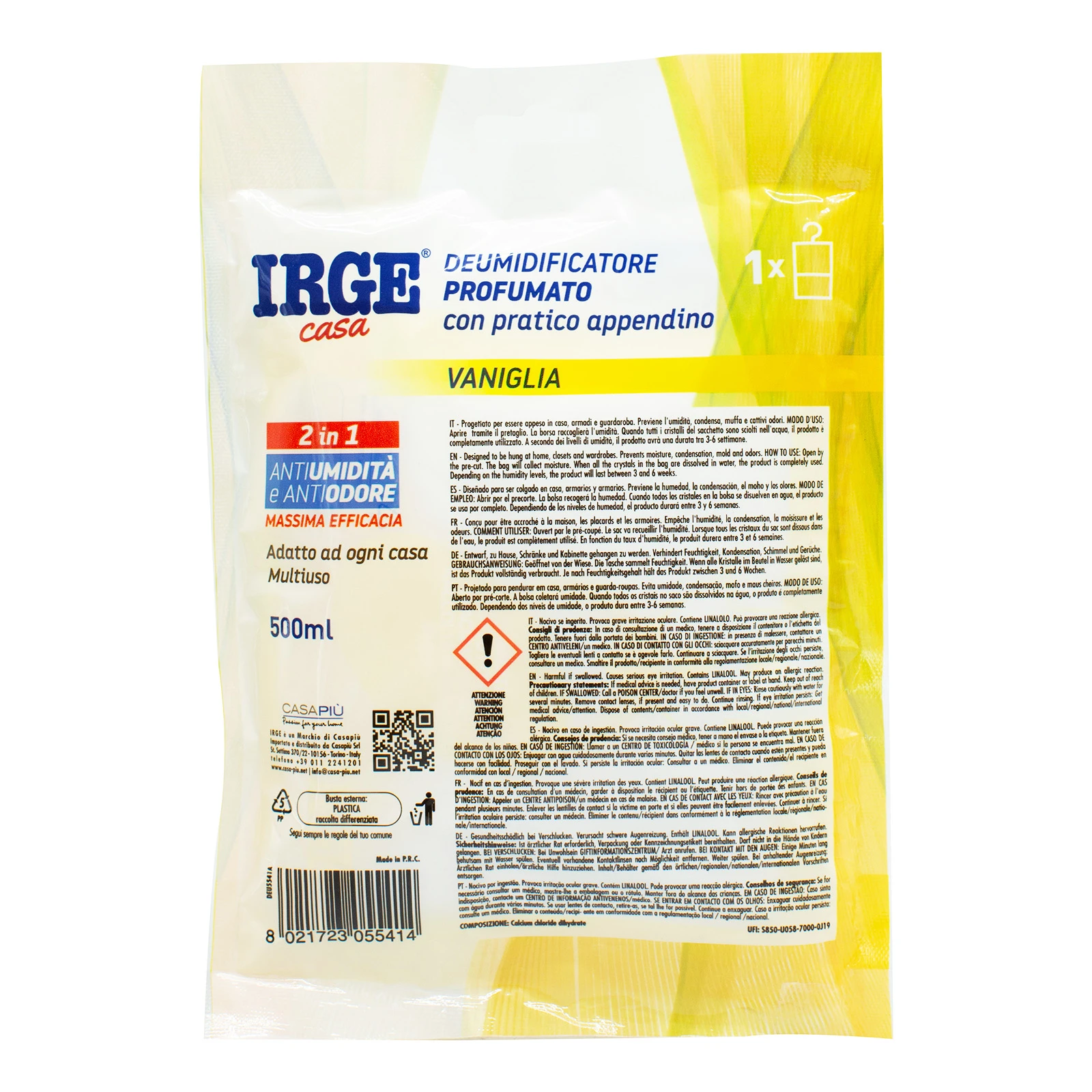 Поглинач запаху і вологи Irge 500мл з підвіскою Ваніль Фото №:2