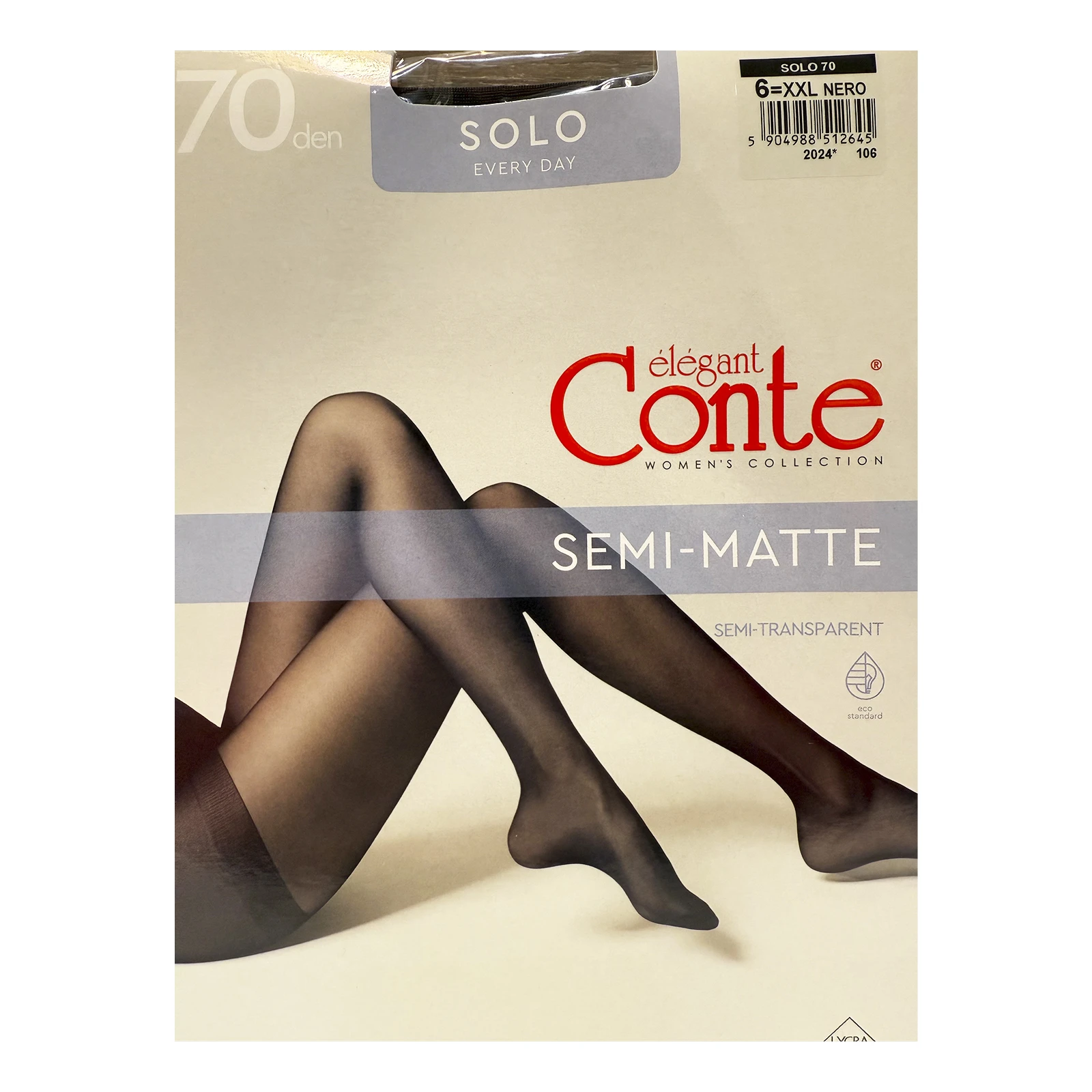 Колготки жіночі Conte elegant Solo 70den 6 nero Фото №:1