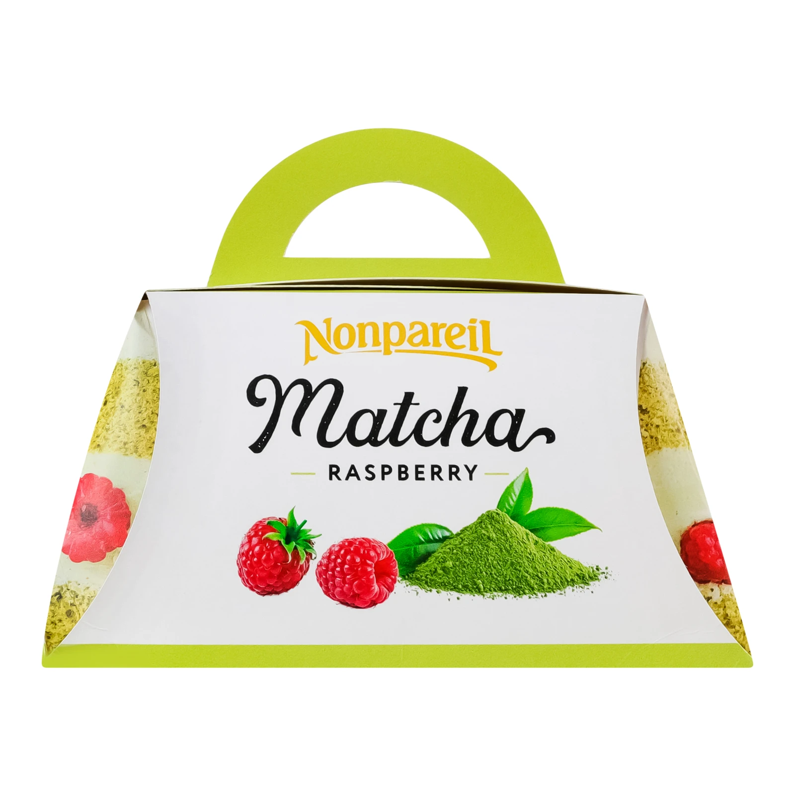 Торт Nonpareil Матча бісквітний з малиною 500г