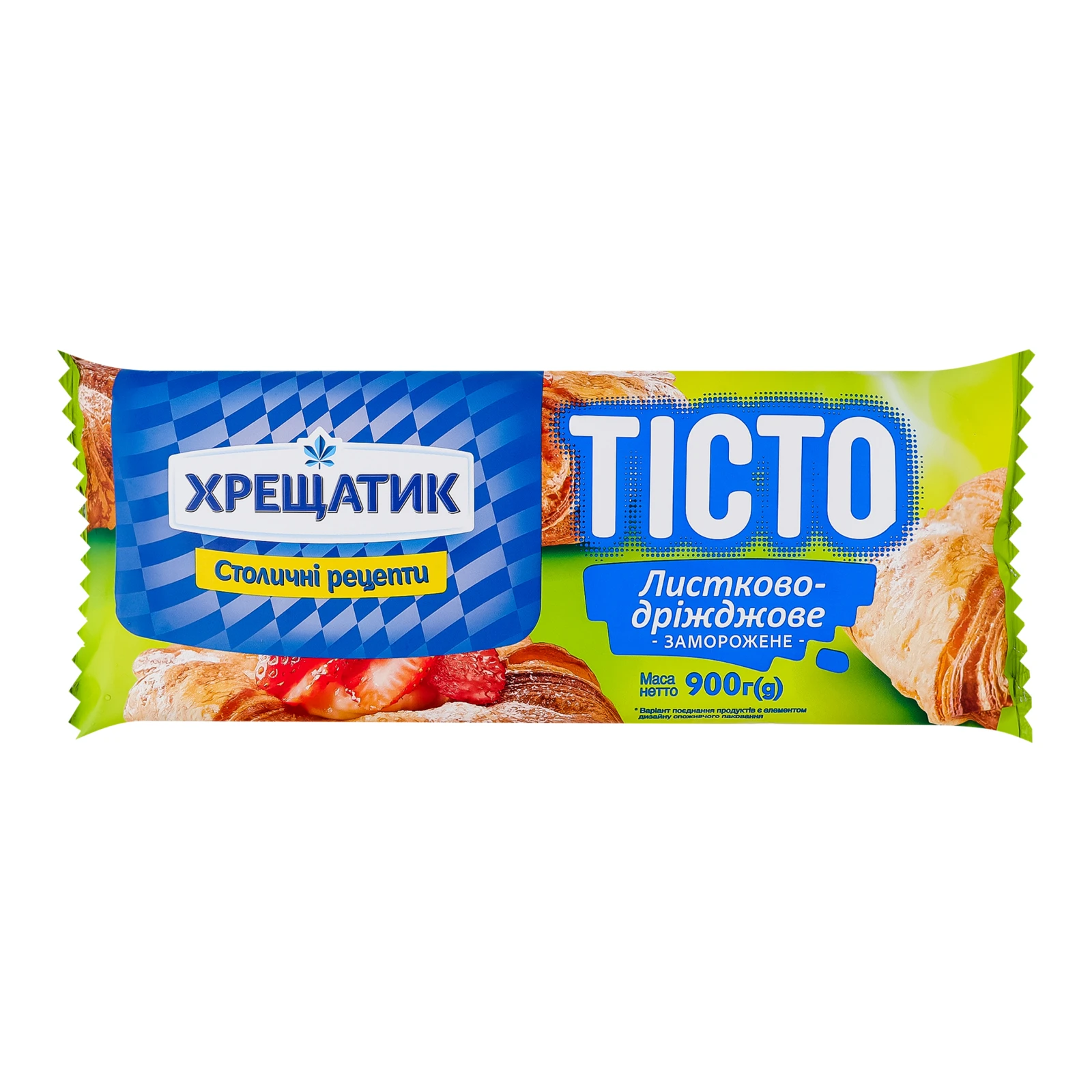 Тісто Хрещатик листково-дріжджове заморожене 900г Фото №:1