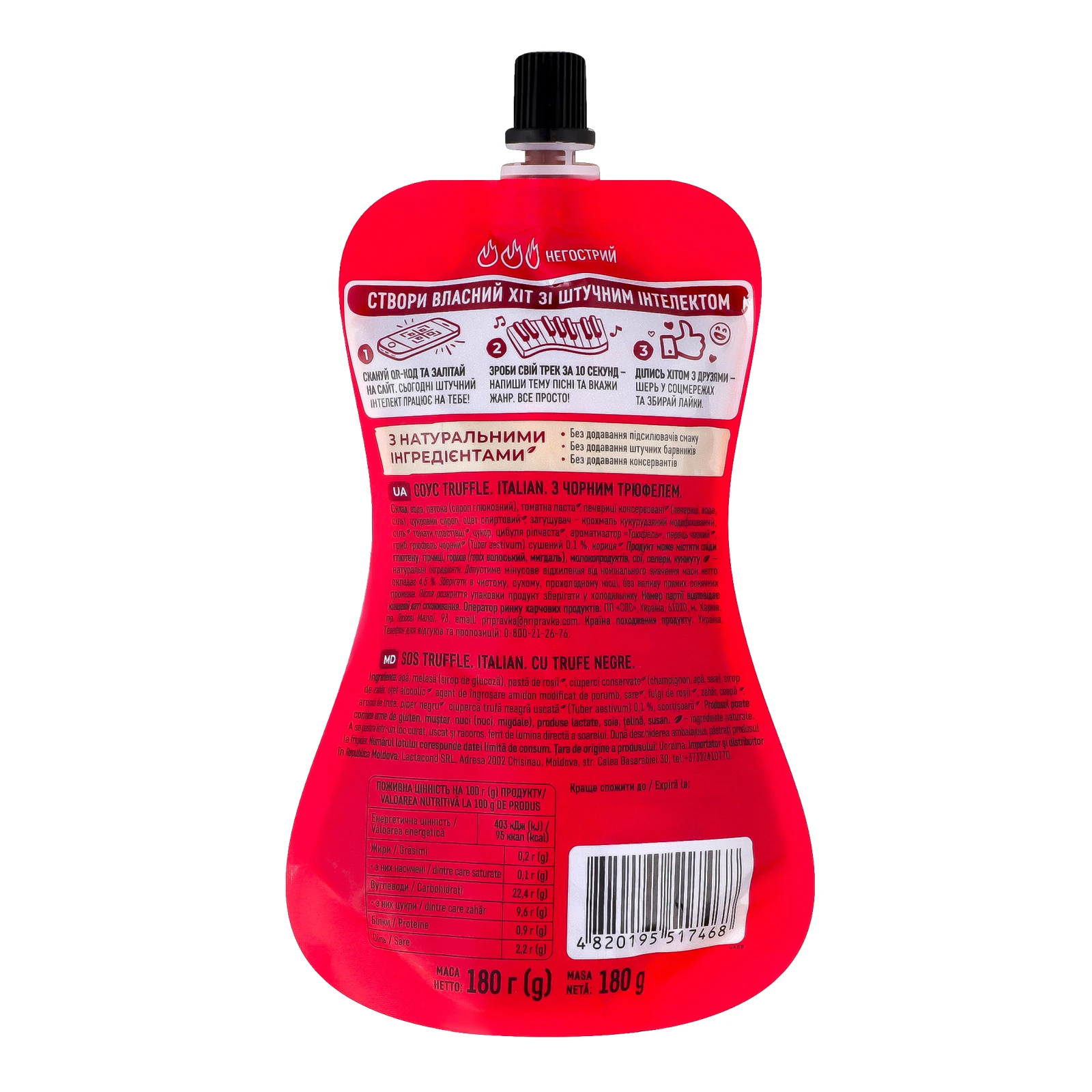 Соус Pripravka Хіт соус Italian Truffle з чорним трюфелем 180г Фото №:2