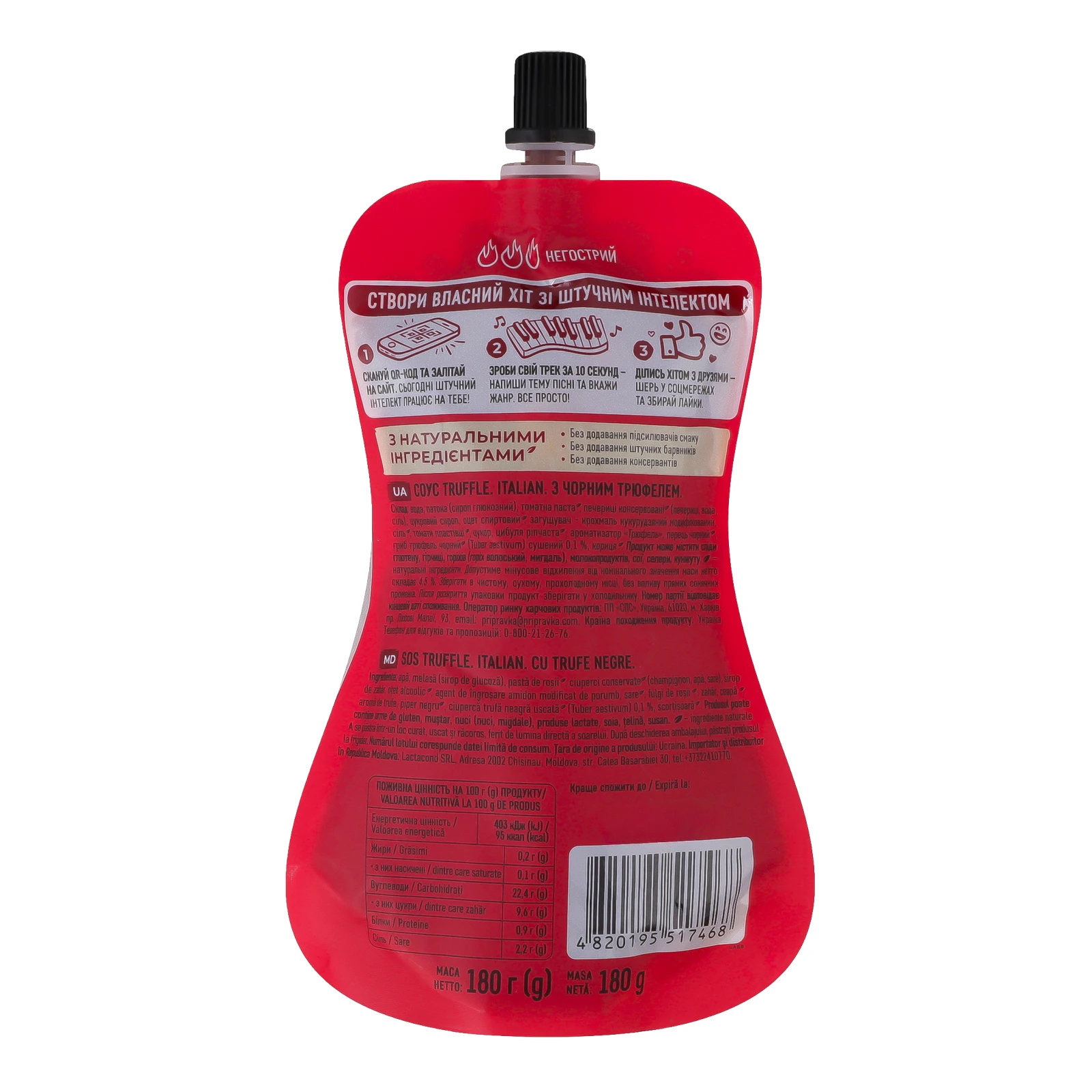 Соус Pripravka Хіт соус Italian Truffle з чорним трюфелем 180г Фото №:2