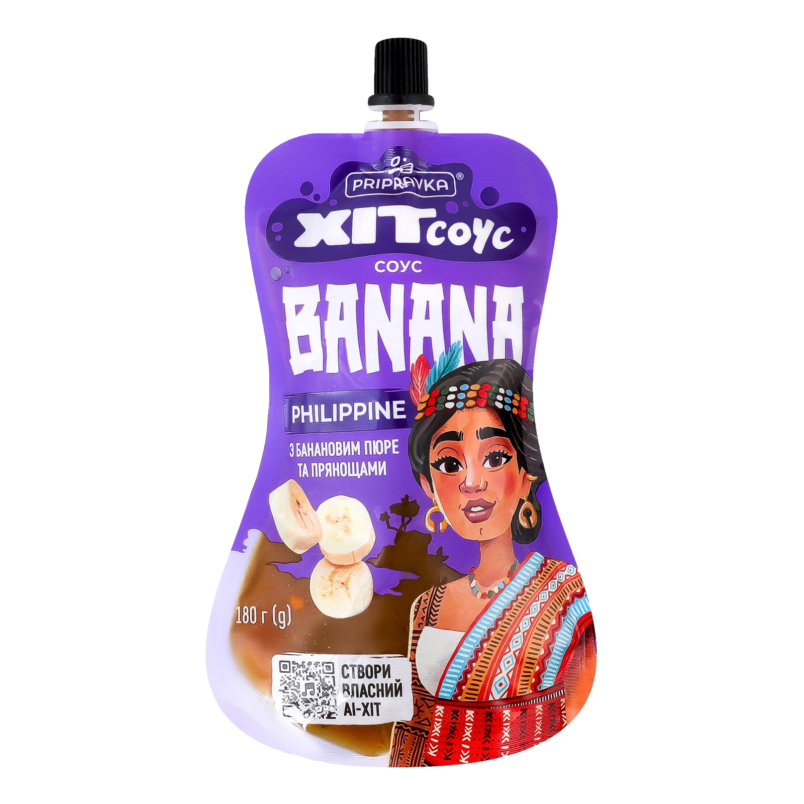 Соус Pripravka Хіт соус Philippine Banana з банановим пюре та прянощами 180г Фото №:1