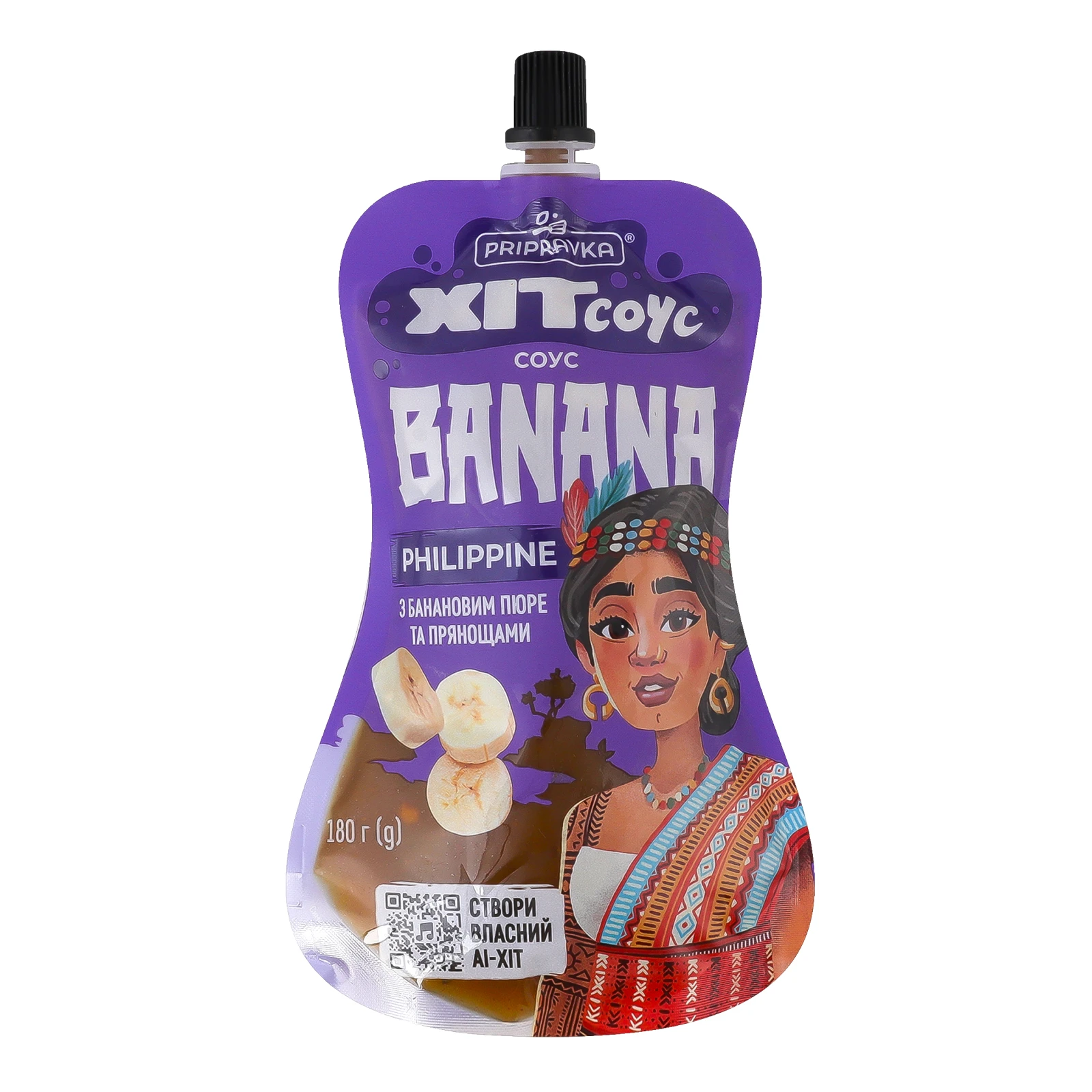Соус Pripravka Хіт соус Philippine Banana з банановим пюре та прянощами 180г Фото №:1