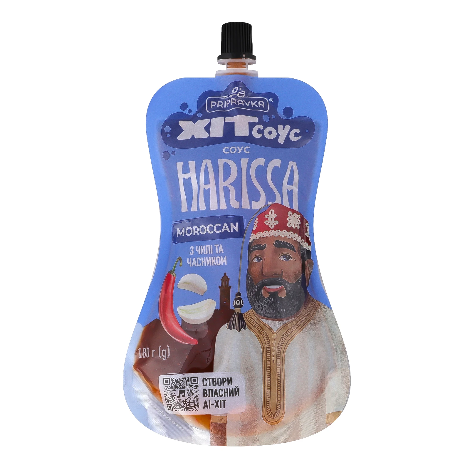 Соус Pripravka Хіт соус Moroccan Harissa з чилі та часником 180г Фото №:1