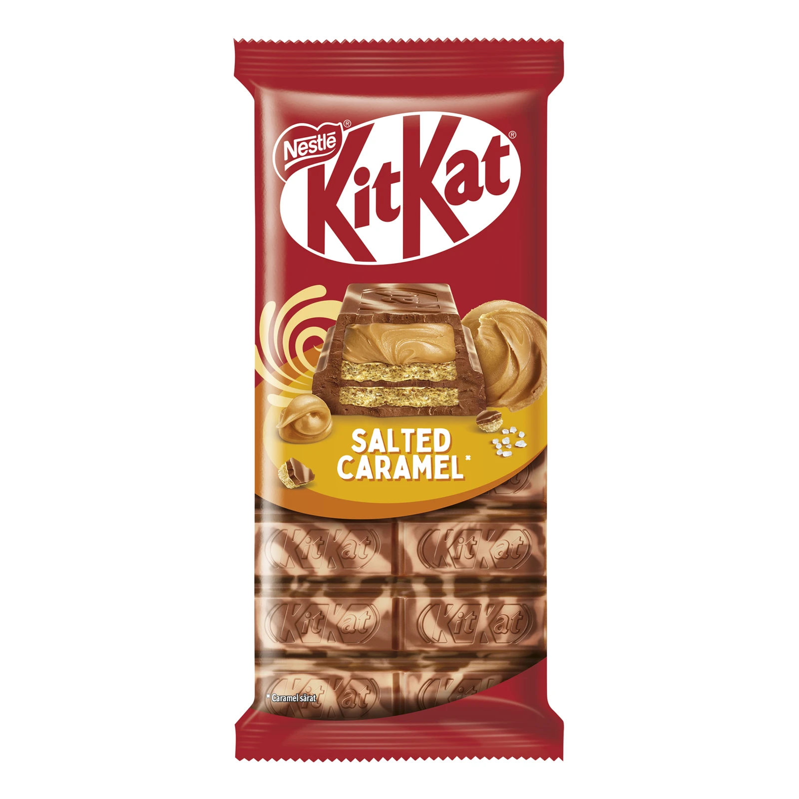 Шоколад Kit Kat молочний з вафлею та начинкою Salted сaramel 99г