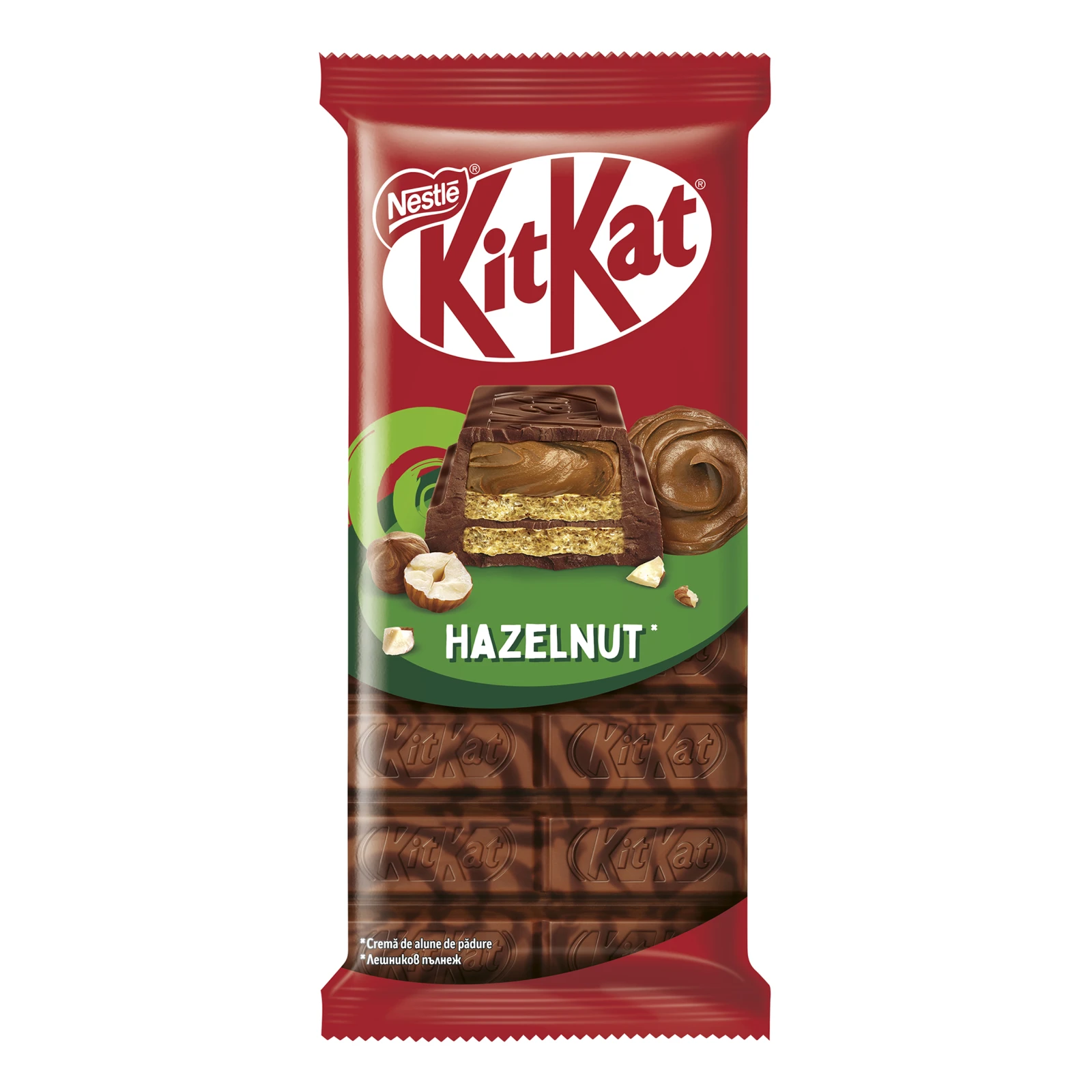 Шоколад Kit Kat молочний та чорний з вафлею та начинкою Hazelnut 99г Фото №:1