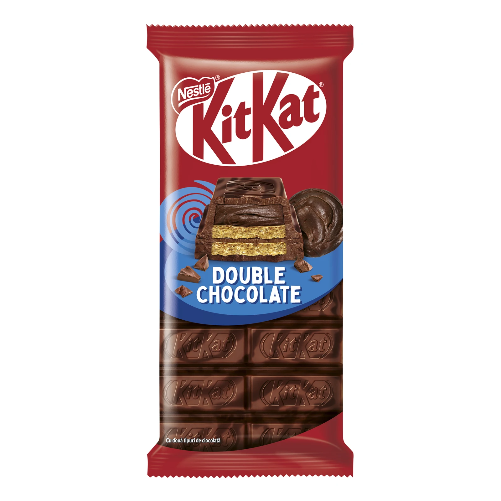 Шоколад Kit Kat молочний та чорний з вафлею та начинкою Double chocolate 99г