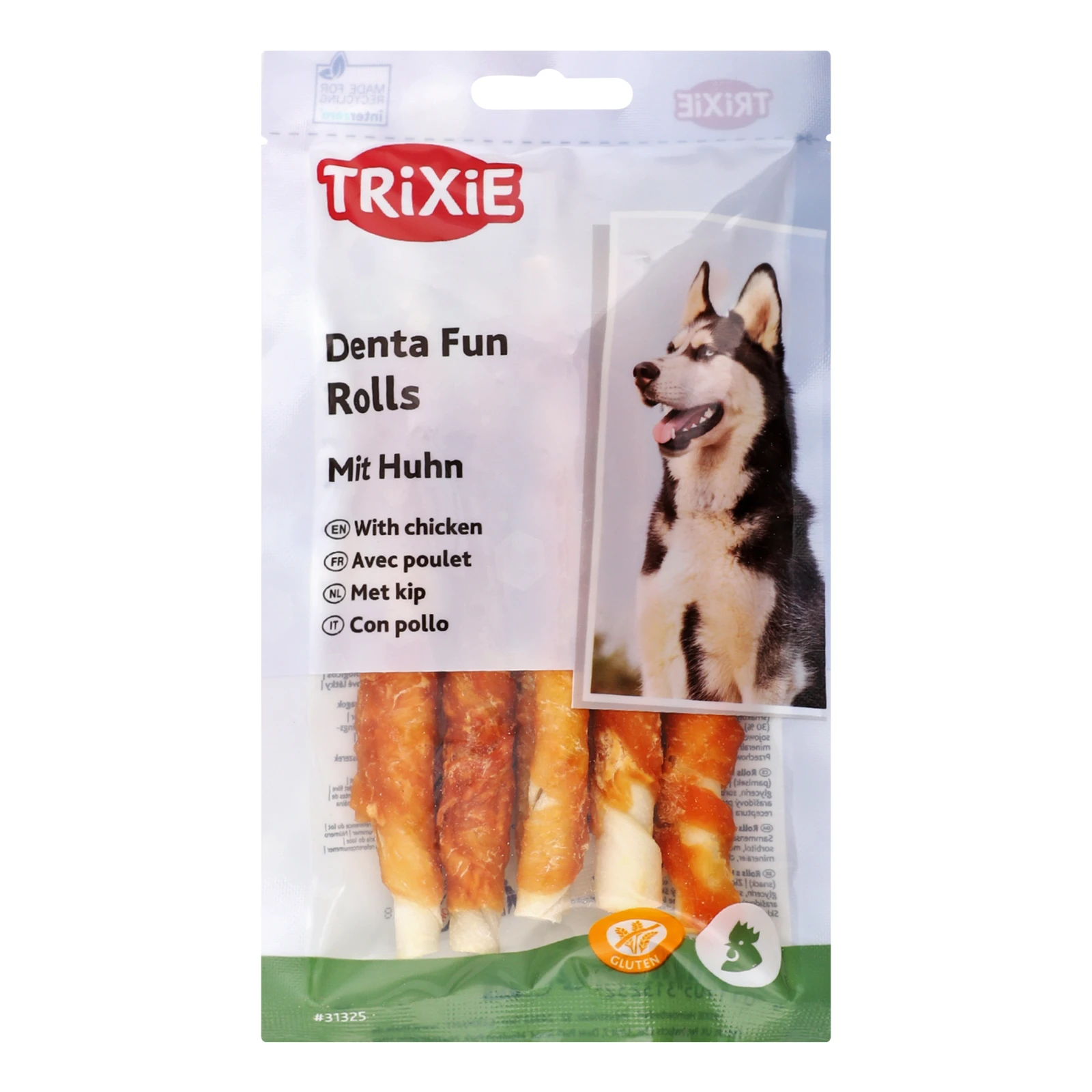 Палички д/собак Trixie 70г для чищення зубів Chiken chewing roll denta fun Фото №:1