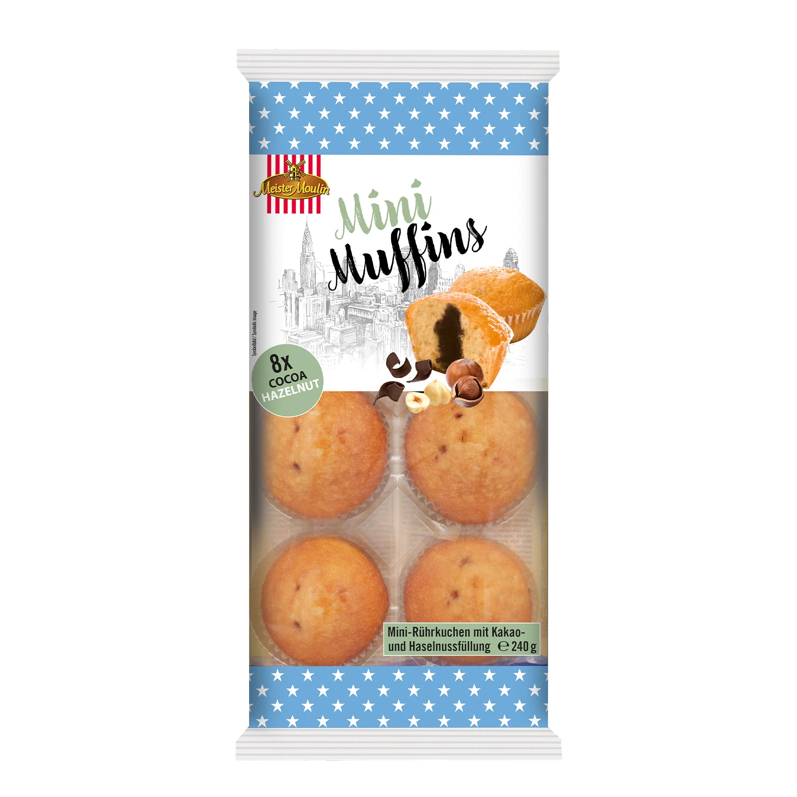 Мафіни Meister Moulin міні какао та фундук 240г