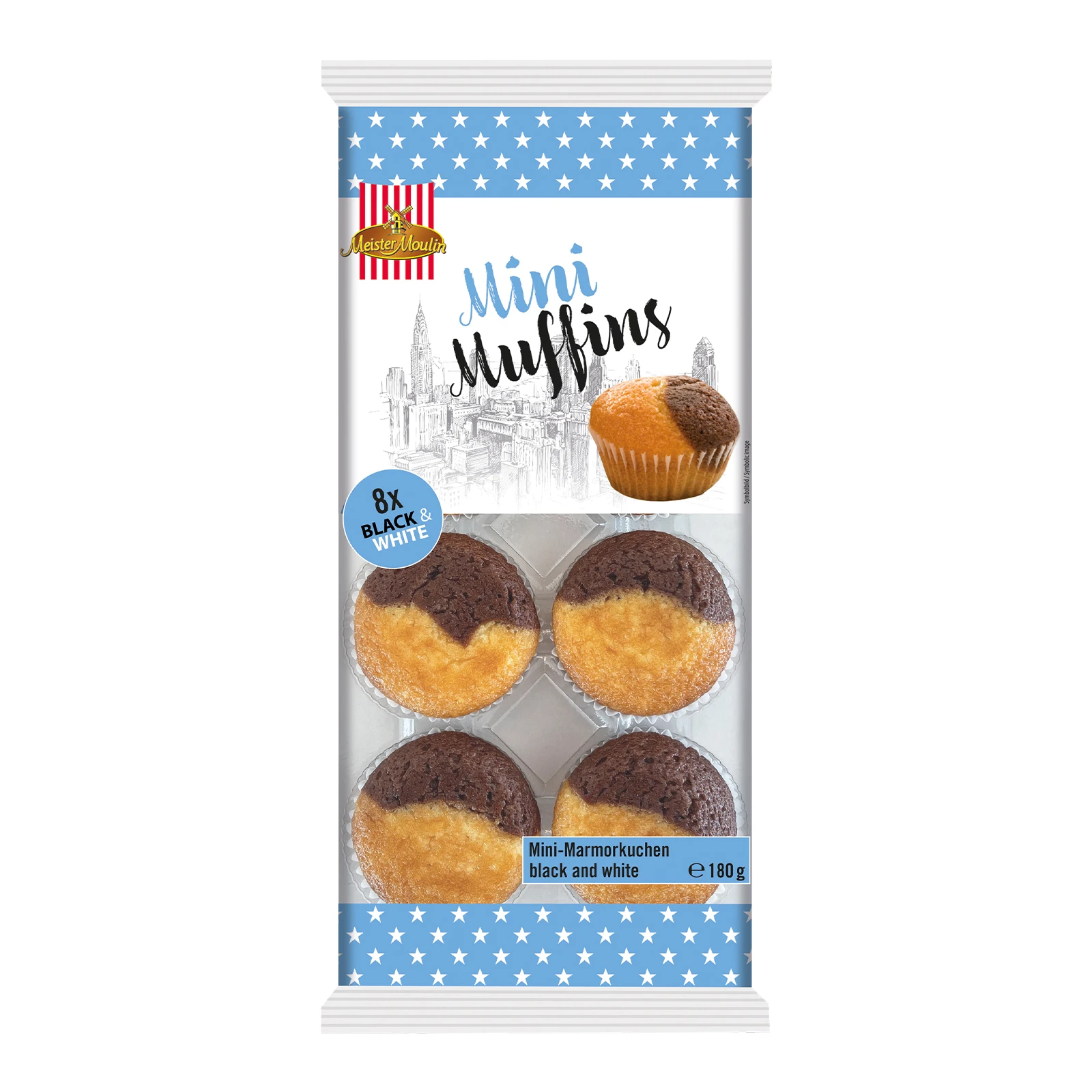 Мафіни Meister Moulin міні Чорне та біле 180г