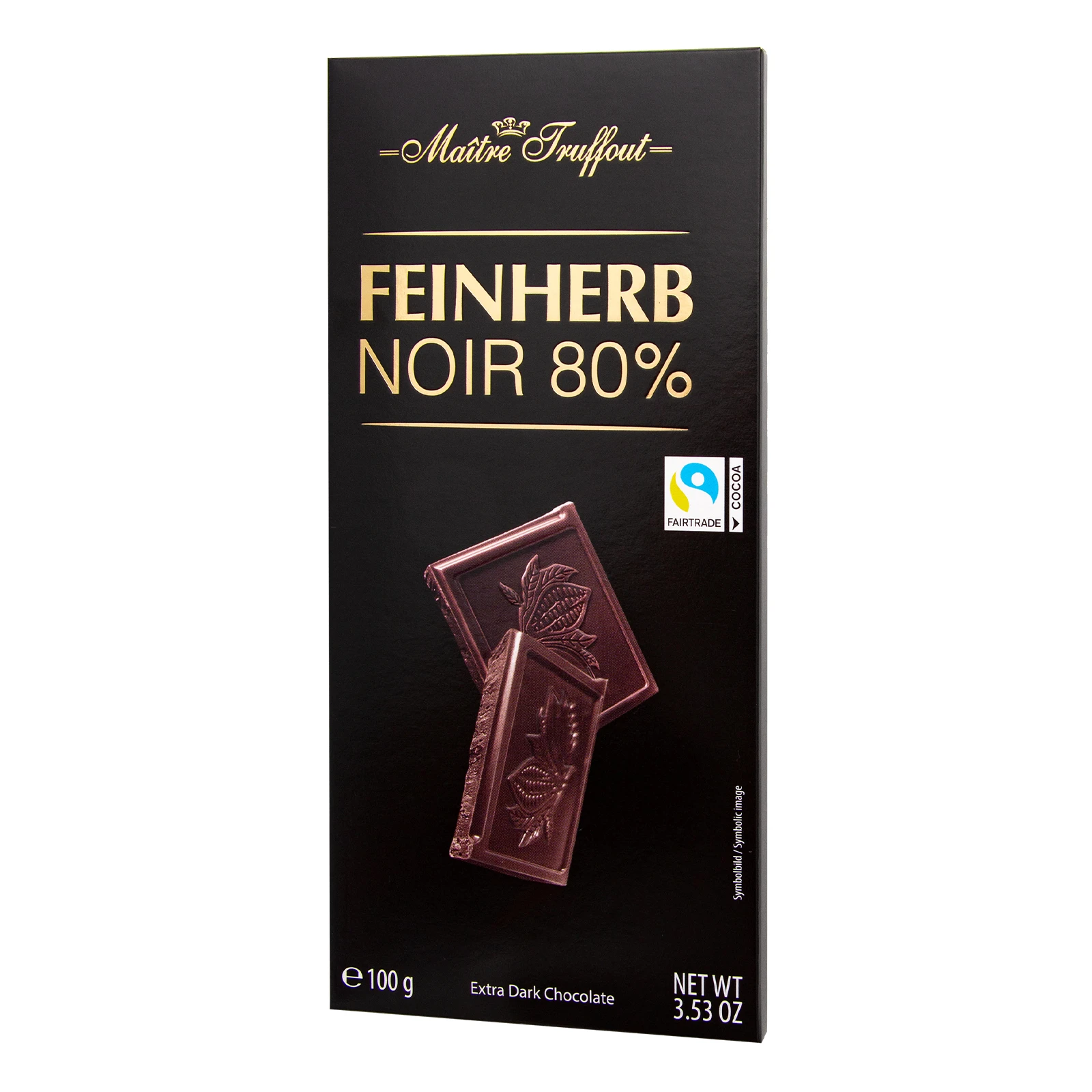 Шоколад Maitre Truffout екстра чорний 80% 100г Фото №:1