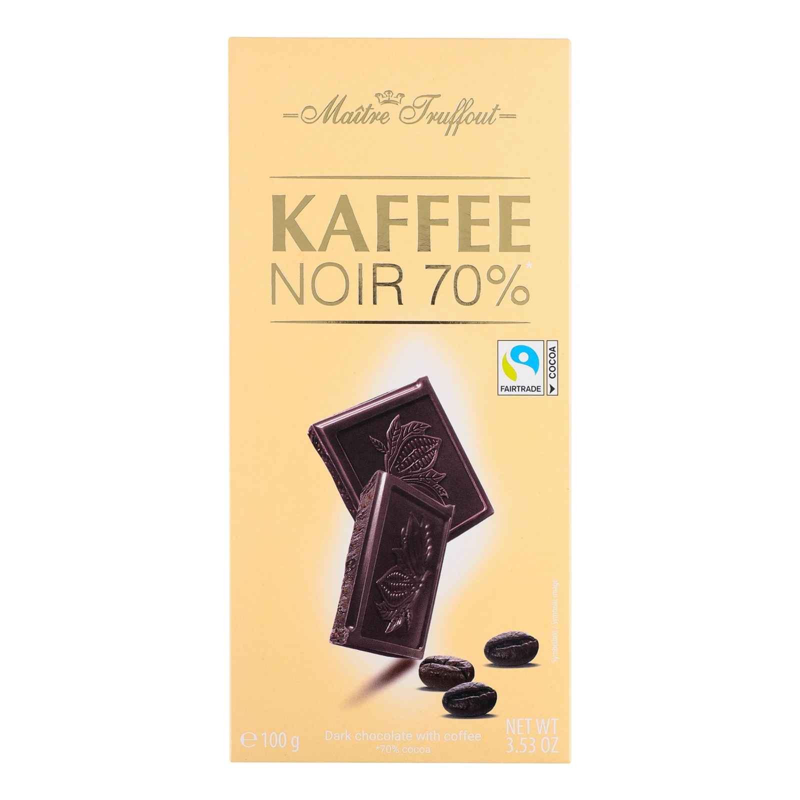 Шоколад Maitre Truffout чорний з кавою 70% 100г Фото №:1