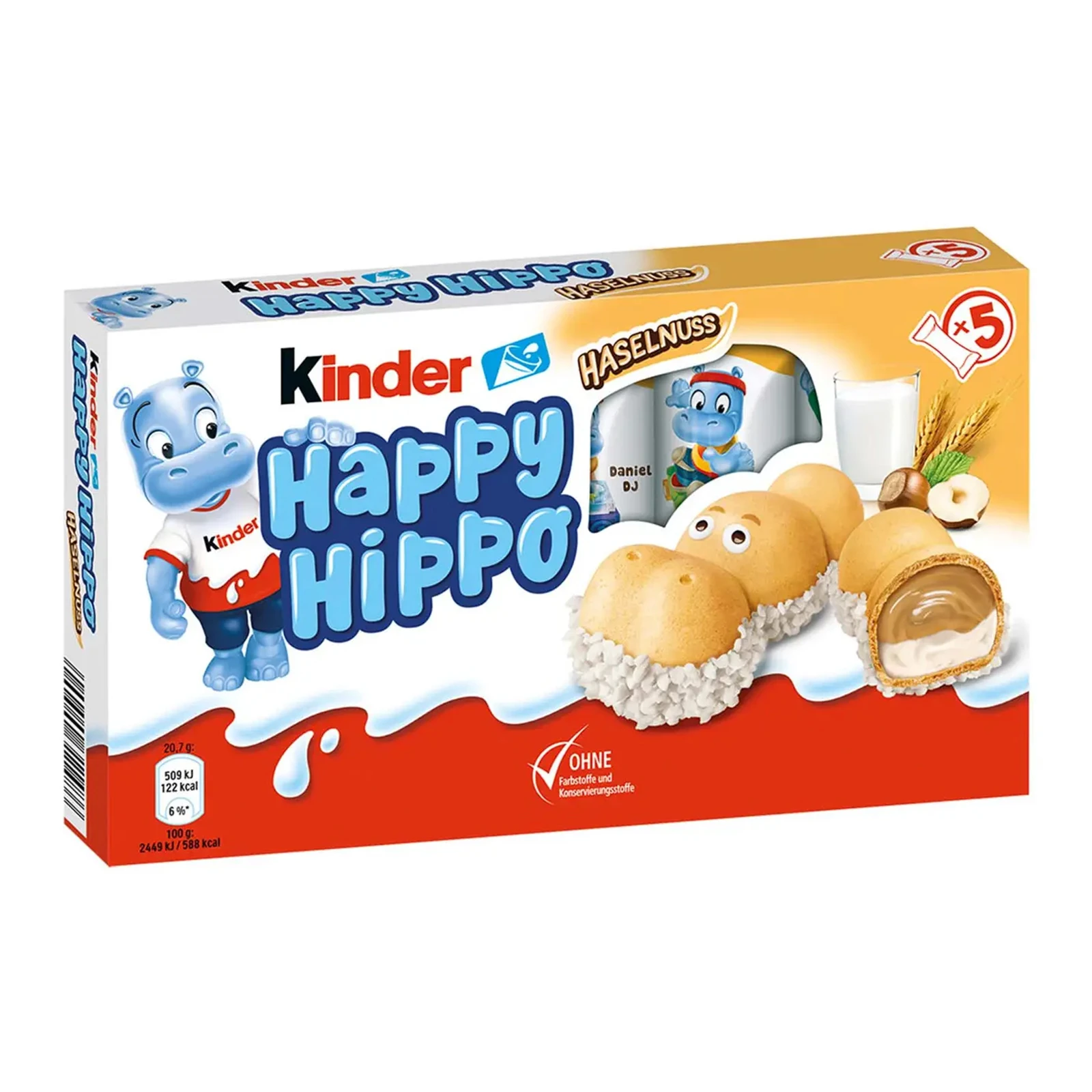 Батончик Kinder 103,5г Happy Hippo Cacao вафельний з горіховим кремом Фото №:1