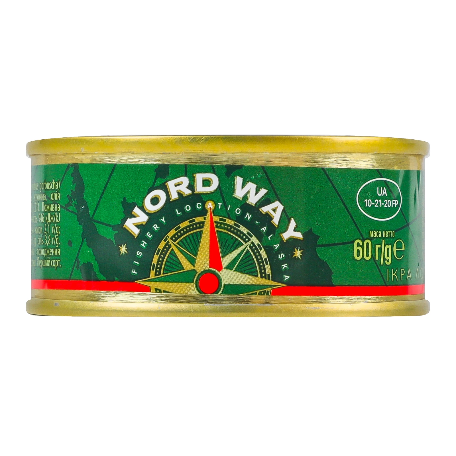 Ікра лососева Nord Way зерниста солена 60г Фото №:1