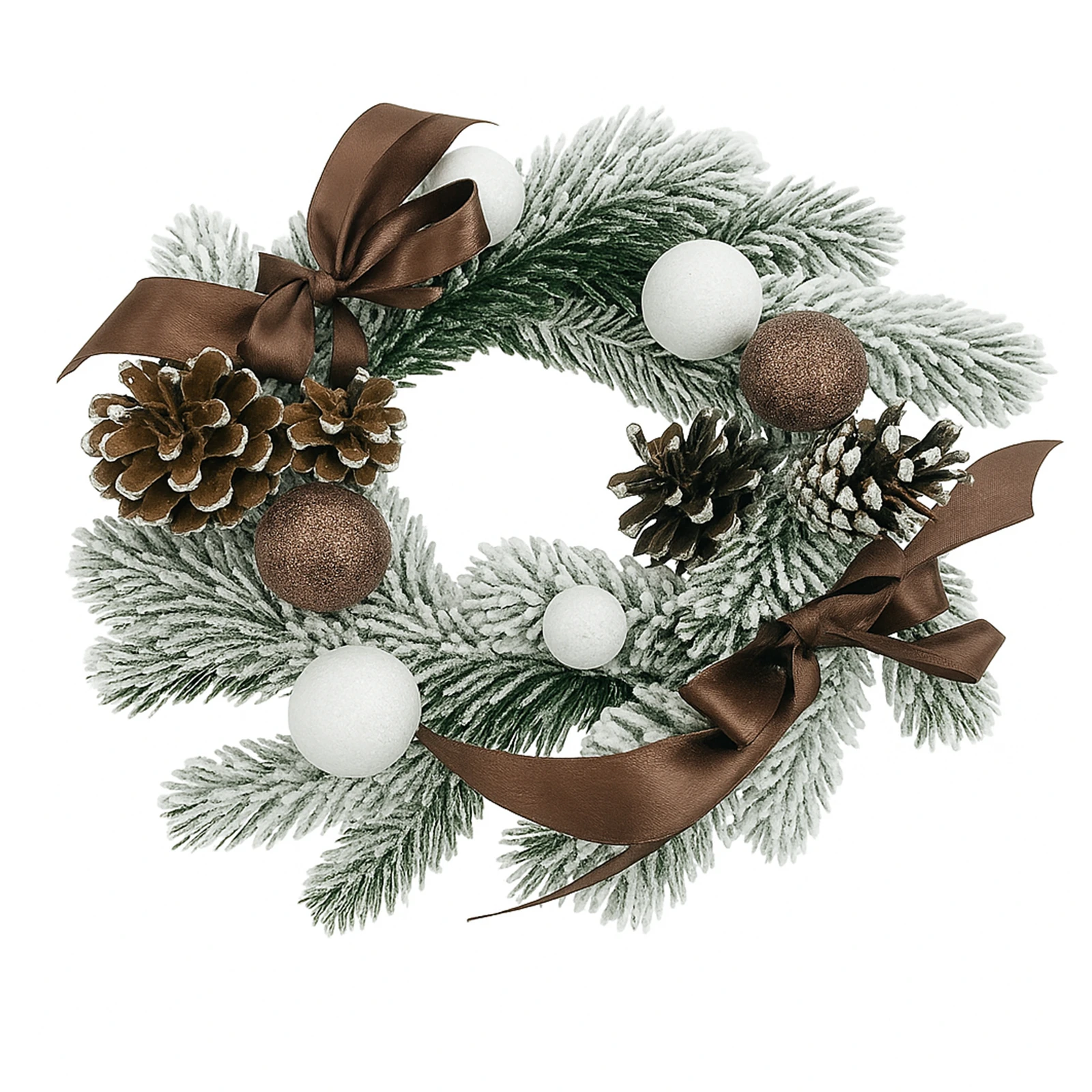 Підсвічник Dashuri новорічний круглий 23см коричневий Фото №:1