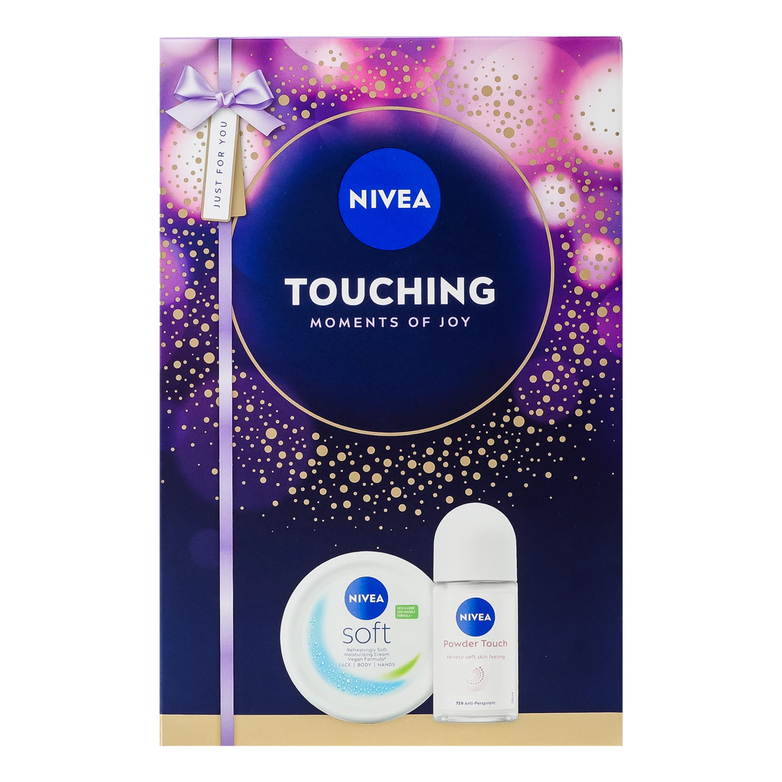 Набір Nivea косм. Touching крем д/обличчя,рук та тіла Soft 200мл+антиперспірант Дотик пудри 50мл 2шт Фото навігації №:1