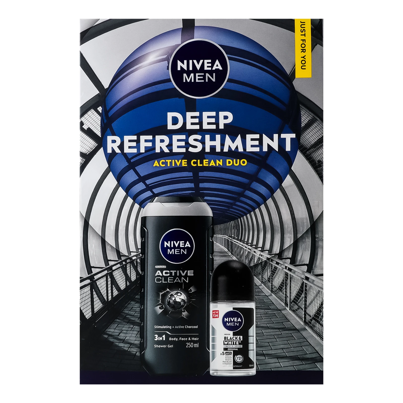 Набір Nivea Men Deep Refreshment гель д/душу Активне очищення250мл+антиперспірант класичний 50мл 2шт Фото навігації №:1