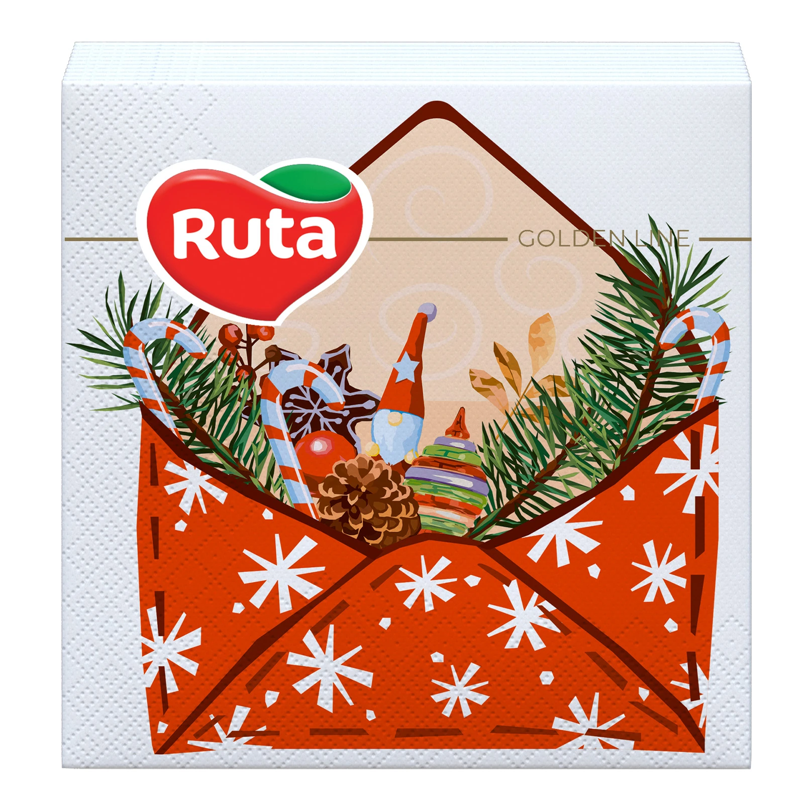 Серветки Рута паперові новорічні 20шт 2шарові Привітання Фото №:2