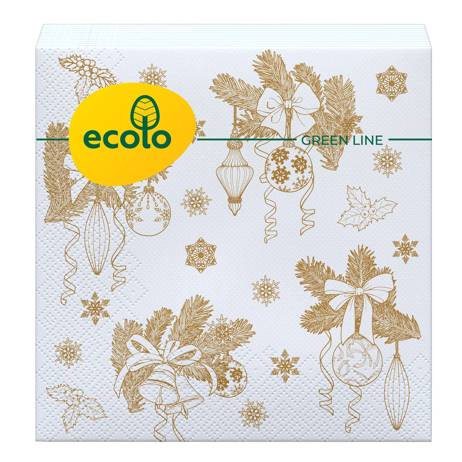 Серветки Ecolo паперові новорічні 14шт 2шарові Новорічний мікс Фото №:1