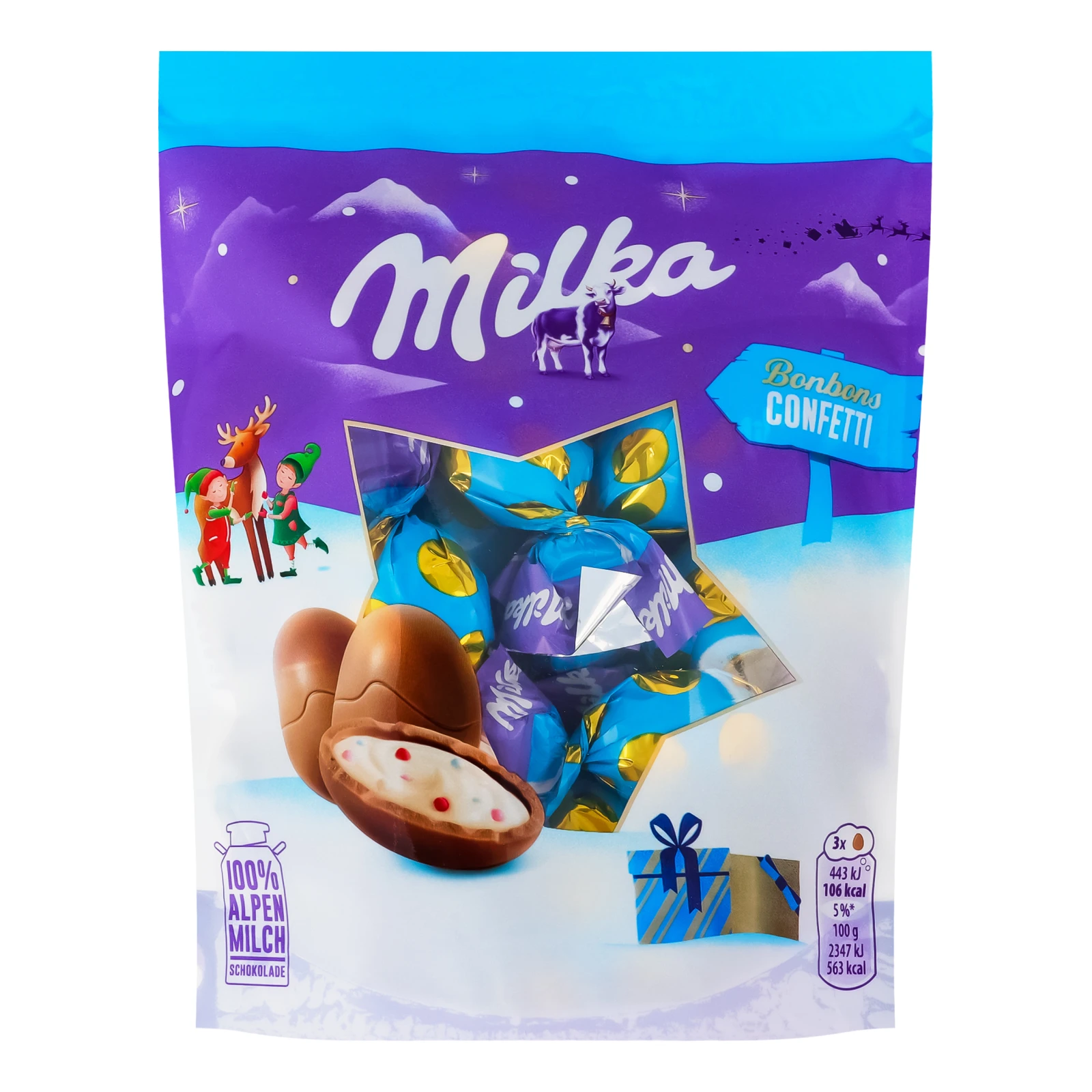 Шоколад Milka молочний з молочною начинкою з цукровим драже у формі яйця 86г Фото №:1