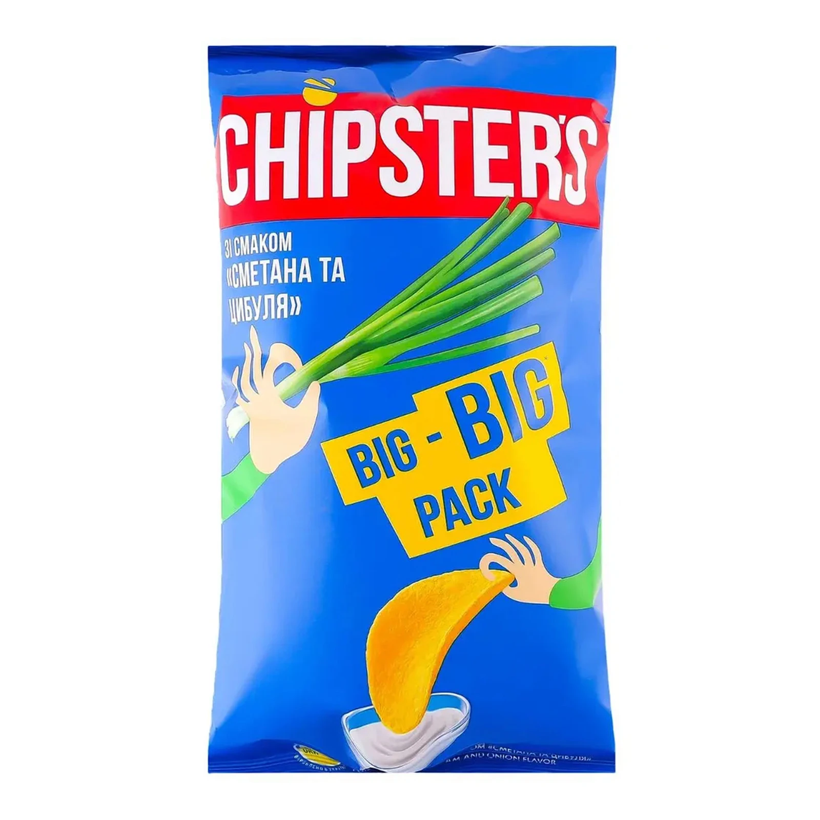 Чипси Chipster`s 150г картопляні Сметана та цибуля Новинка Фото №:1