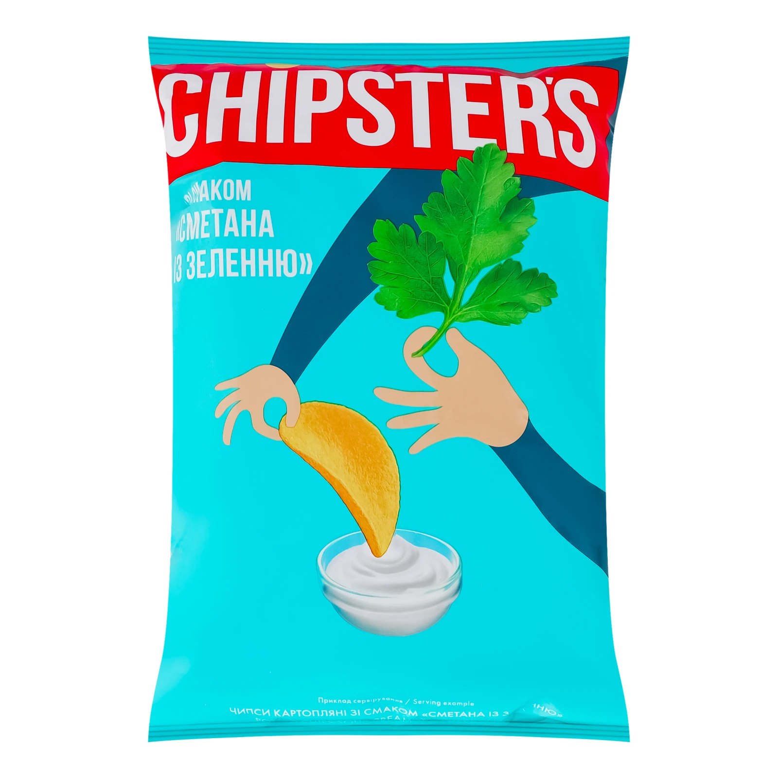 Чипси Chipster's картопляні зі смаком Сметана із зеленню 100г