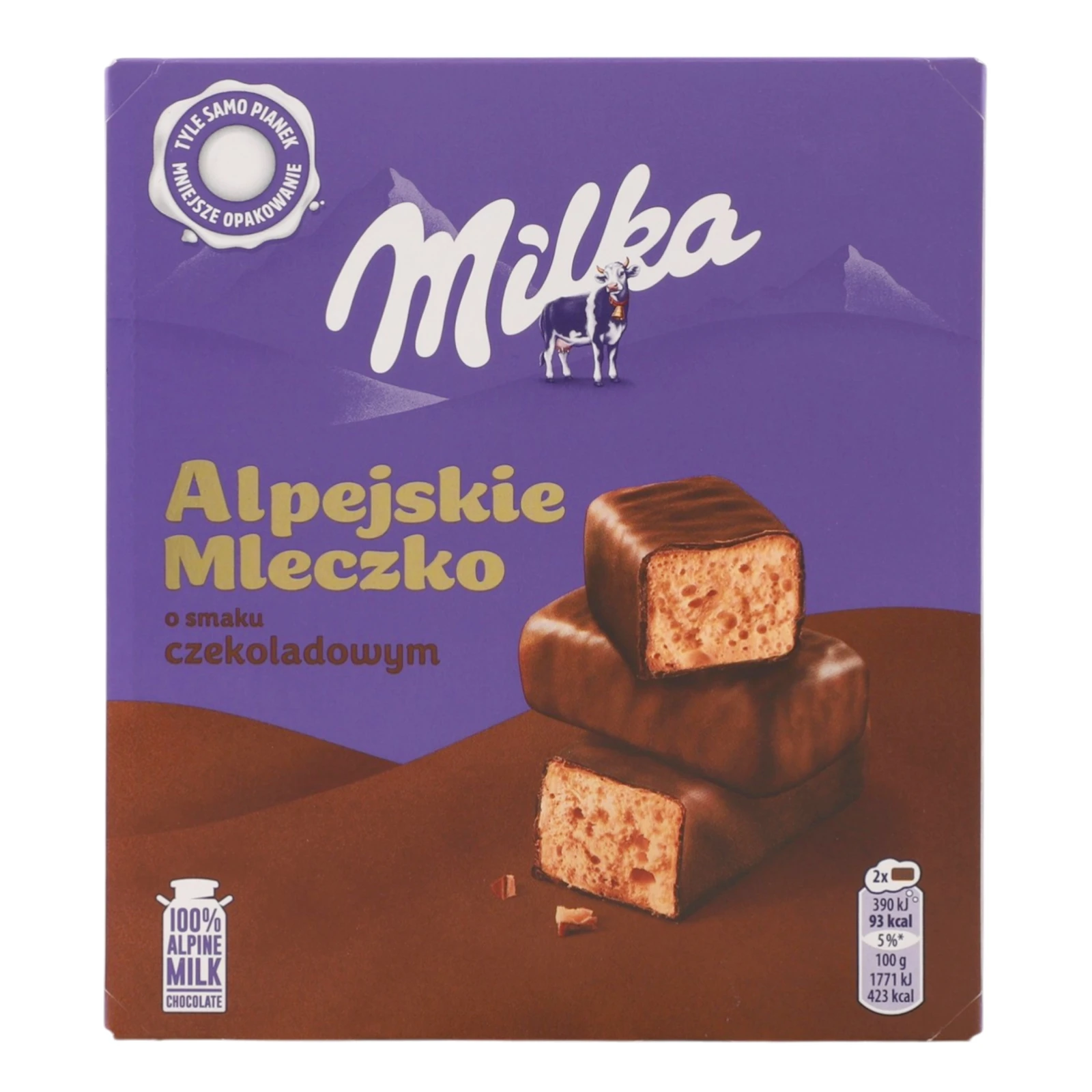 Цукерки Milka Alpejskie mleczko глазуровані молочним шоколадом зі збивним корпусом зі смаком шоколаду 330г