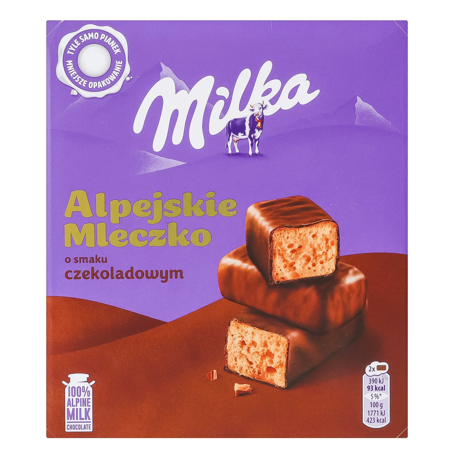 Цукерки Milka Alpejskie mleczko глазуровані молочним шоколадом зі збивним корпусом зі смаком шоколаду 330г Фото №:1