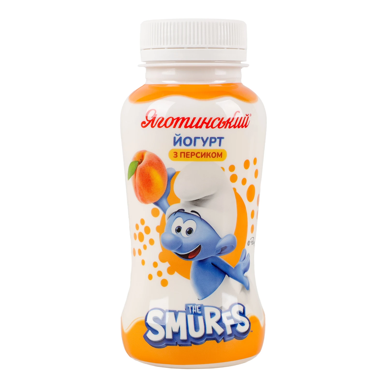 Йогурт Яготинський Smurfs питний з Персиком 1.5% 185г Фото №:1