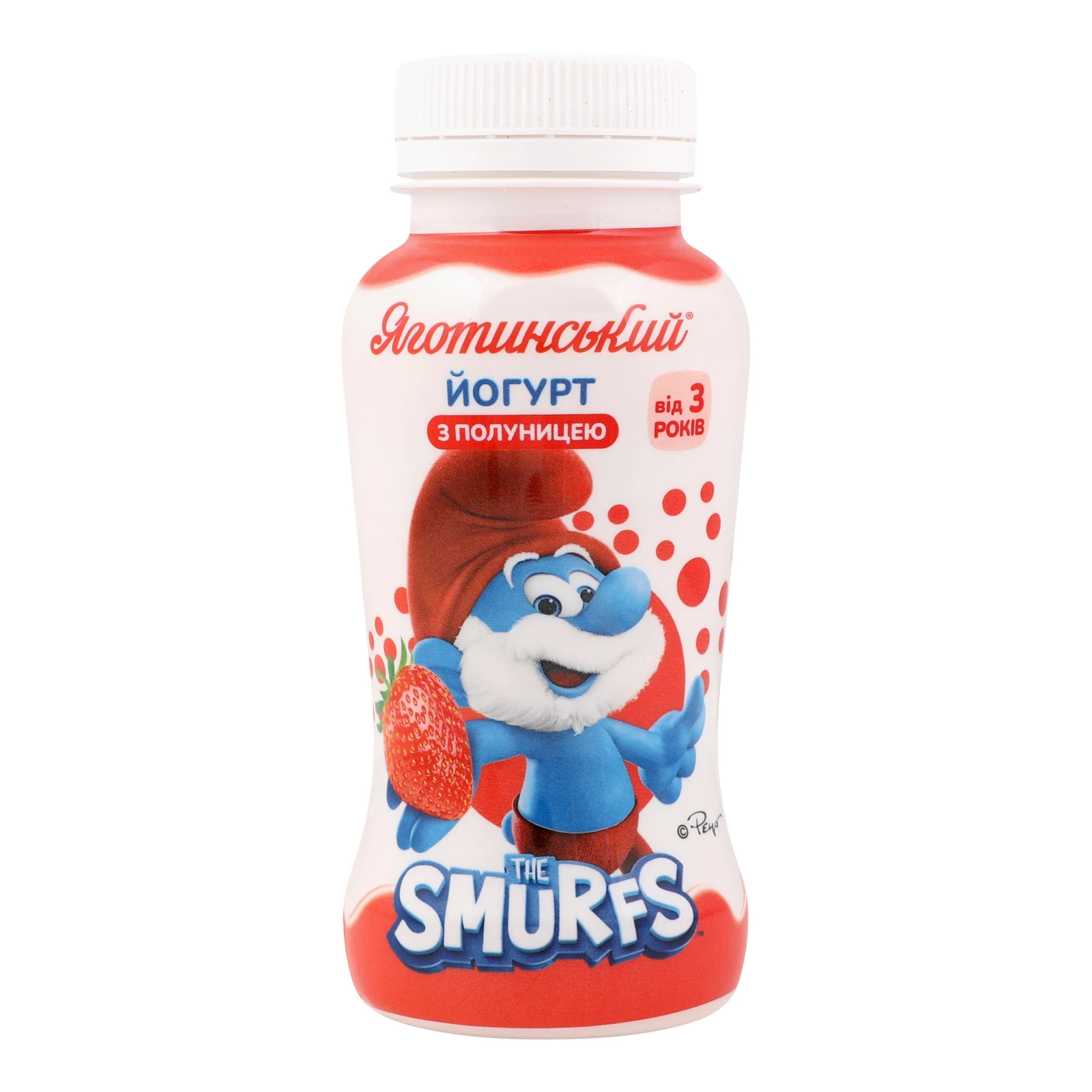 Йогурт Яготинський Smurfs питний з Полуницею для дітей від 3-х років 1.5% 185г