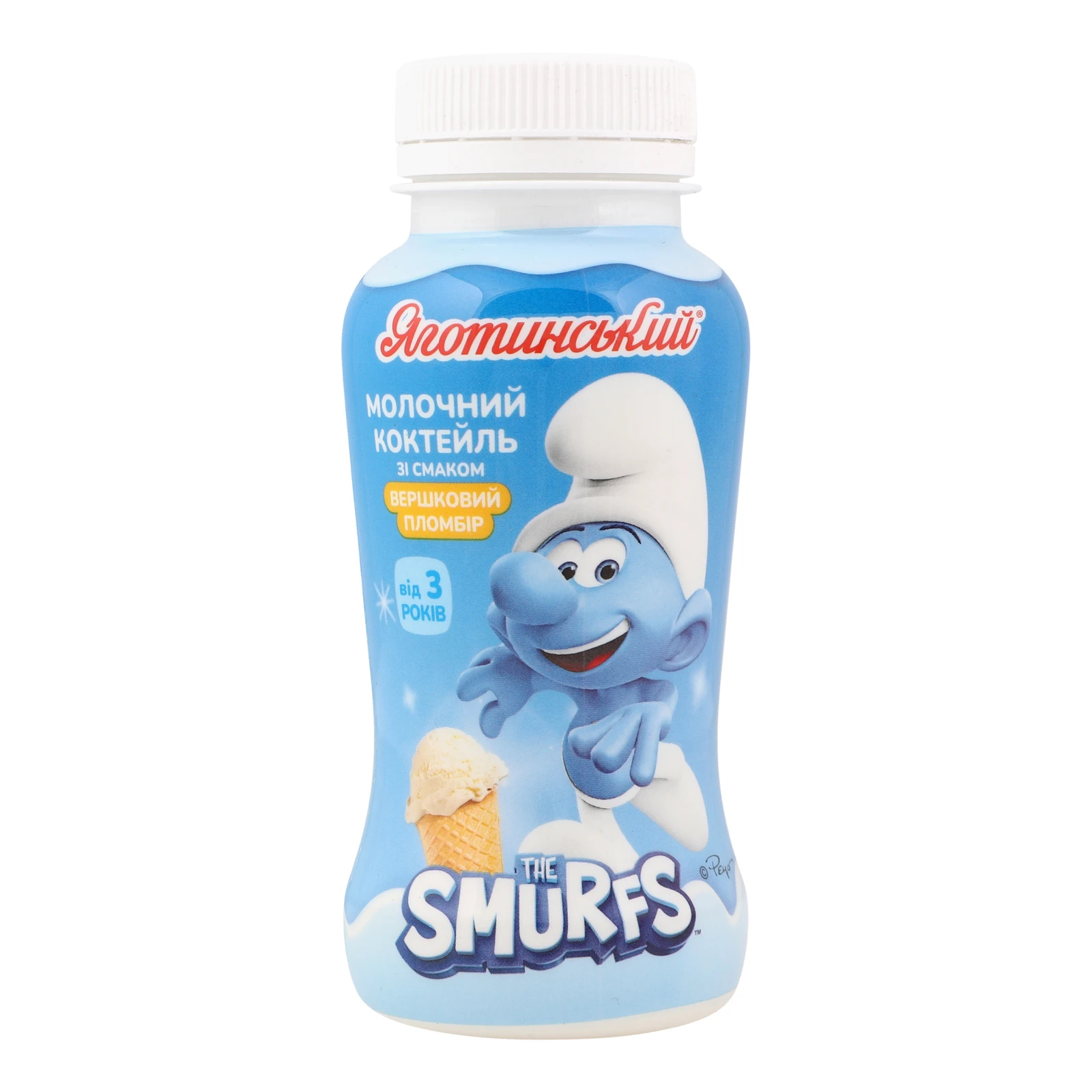 Коктейль молочний Яготинський Smurfs ультрапастеризований зі смаком Вершковий пломбір 2.5% 185г