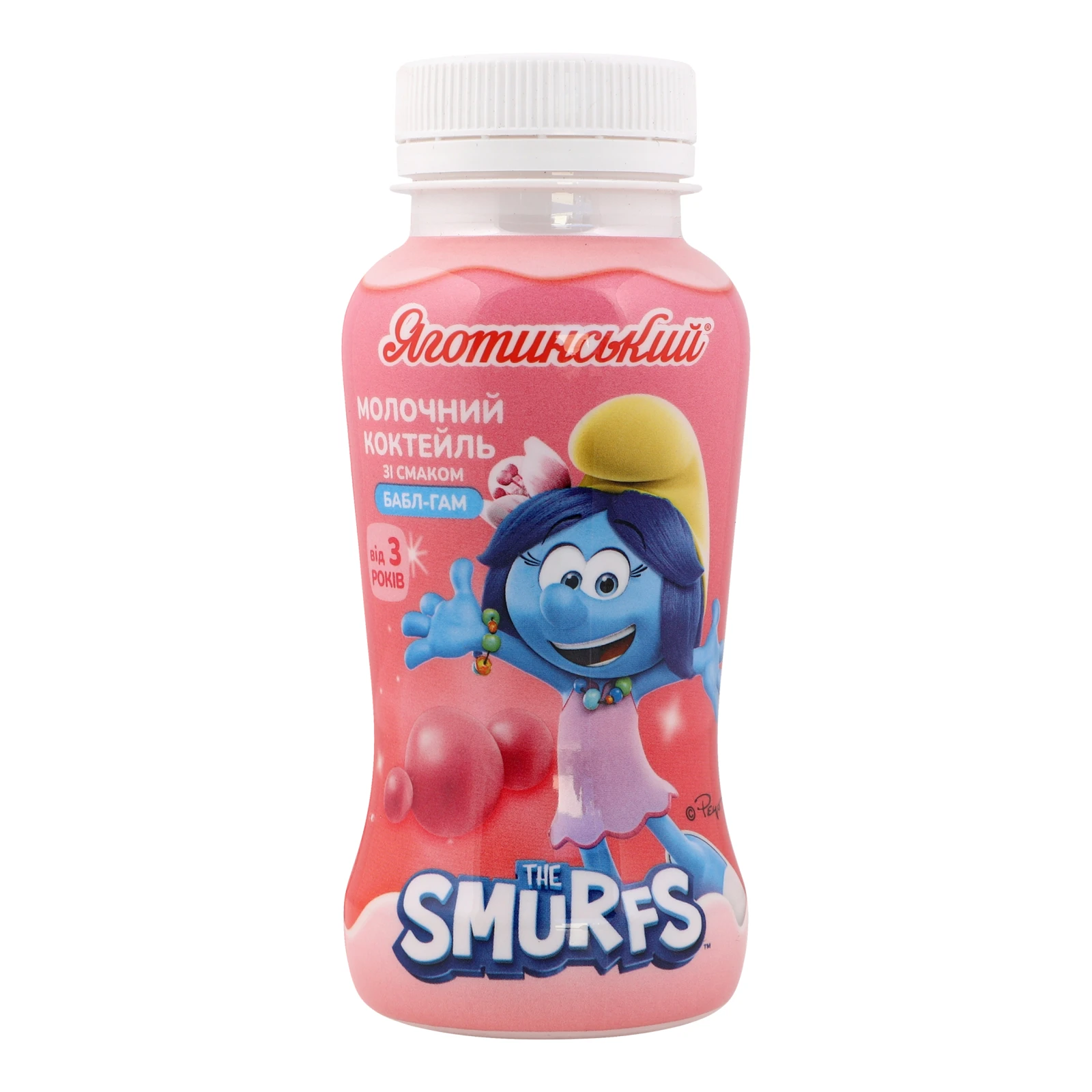 Коктейль молочний Яготинський Smurfs ультрапастеризований зі смаком Бабл-гам 2.5% 185г