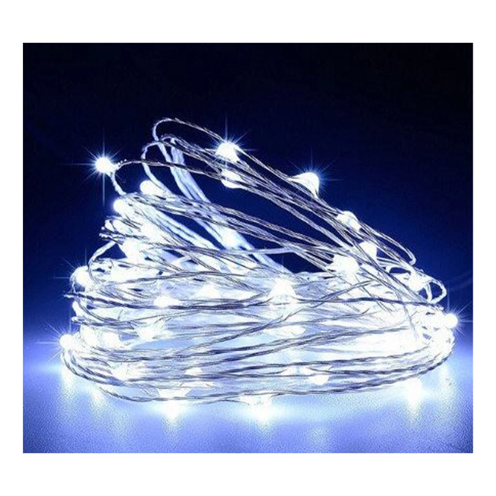 Гірлянда Роса декоративна 10м біла нитка біла Фото №:1