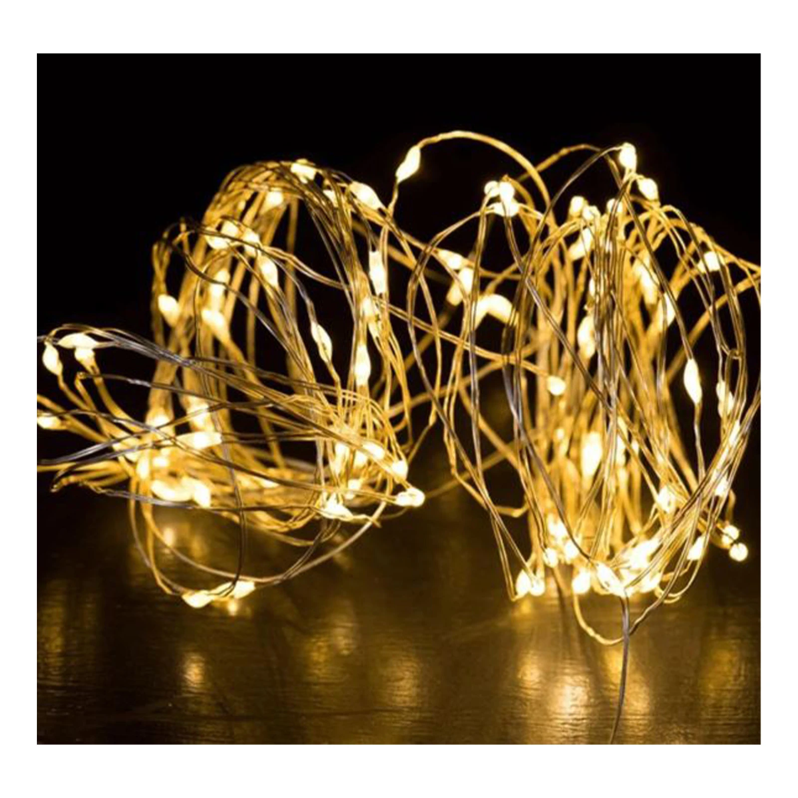 Гірлянда Роса декоративна 10м біла нитка жовта Фото №:1