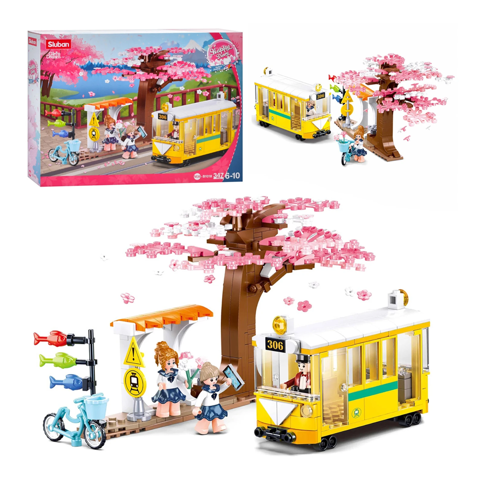 Конструктор Sluban Girl`s Dream Happy Diary Трамвай у центрі міста 347дет. M38-B1018 Фото №:1