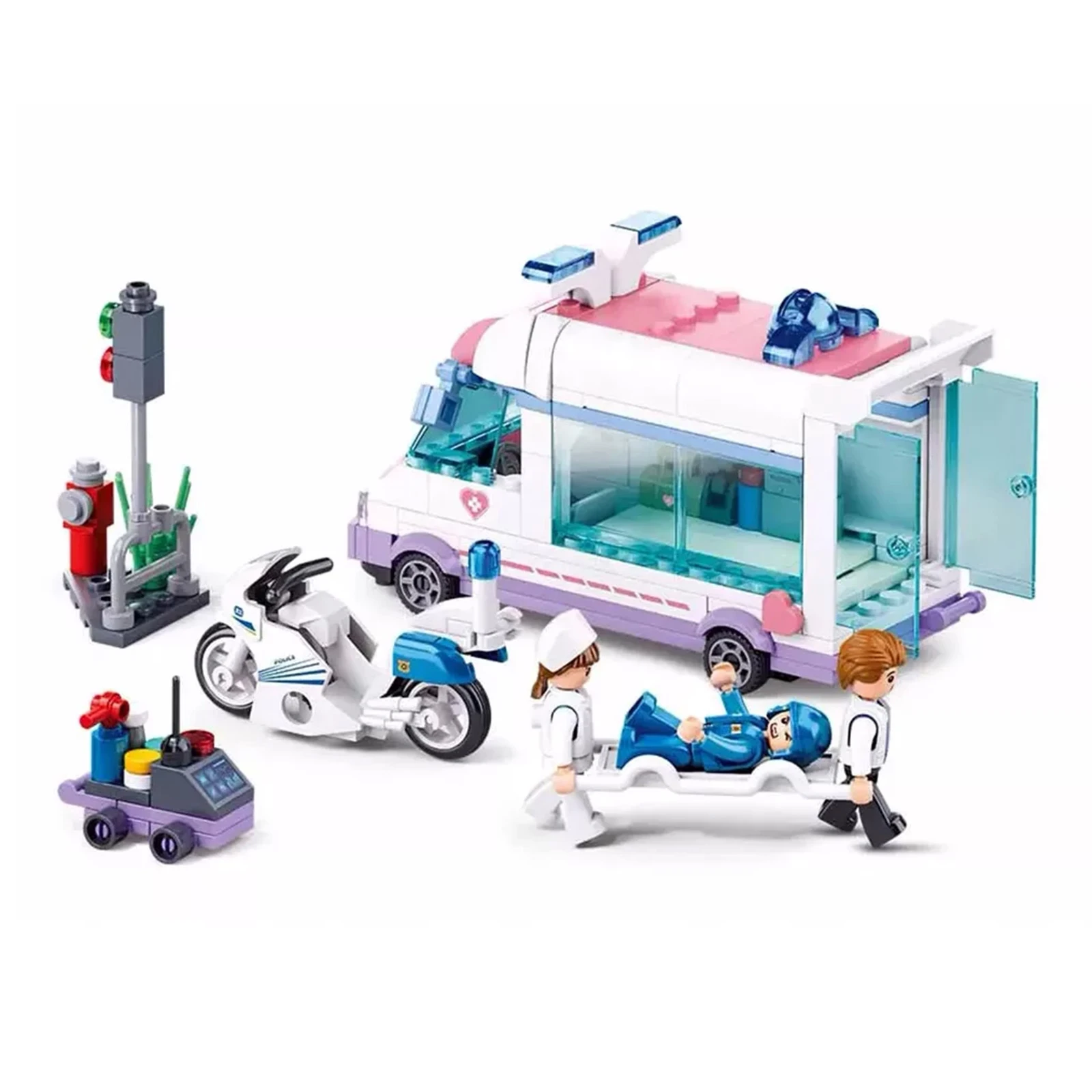 Конструктор Sluban Metropolis Hospital Швидка допомога, мотоцикл 251дет. M38-B1213 Фото №:2