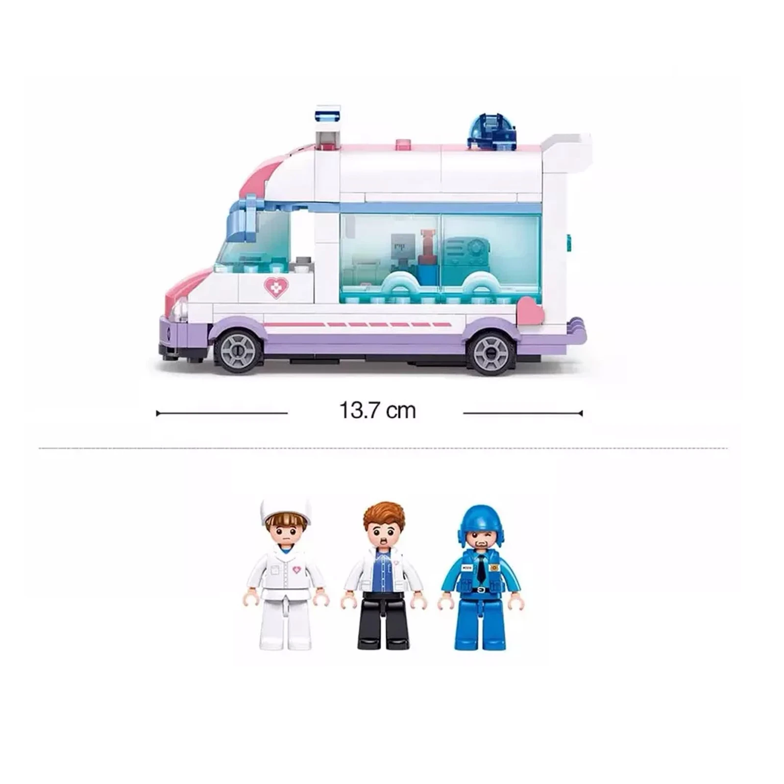 Конструктор Sluban Metropolis Hospital Швидка допомога, мотоцикл 251дет. M38-B1213 Фото №:3