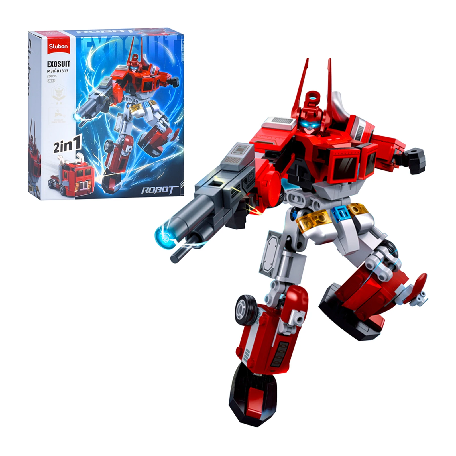 Конструктор Sluban Exosuit 2в1 Робот-транформер Машина 260дет. M38-B1313 Фото №:1
