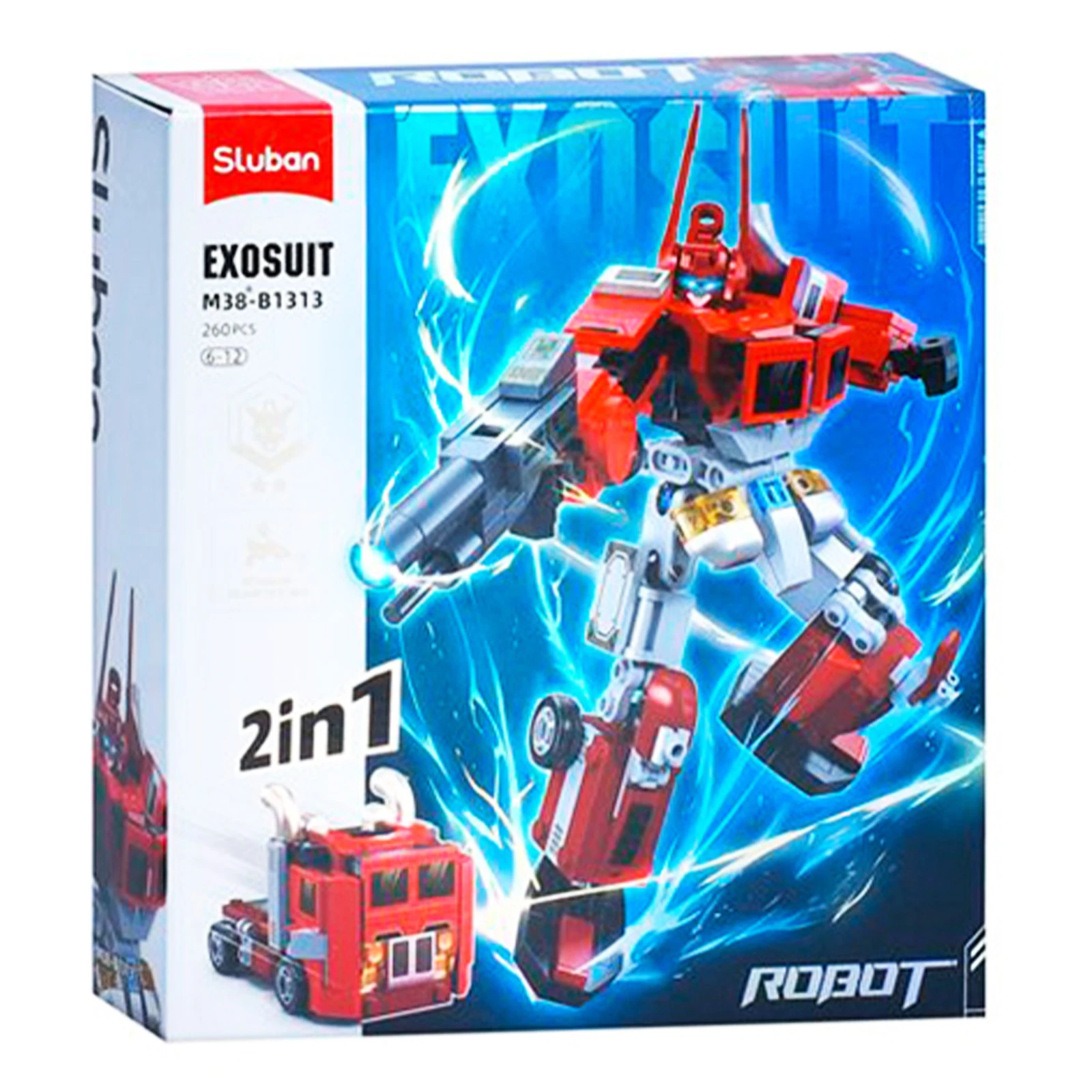 Конструктор Sluban Exosuit 2в1 Робот-транформер Машина 260дет. M38-B1313 Фото №:1