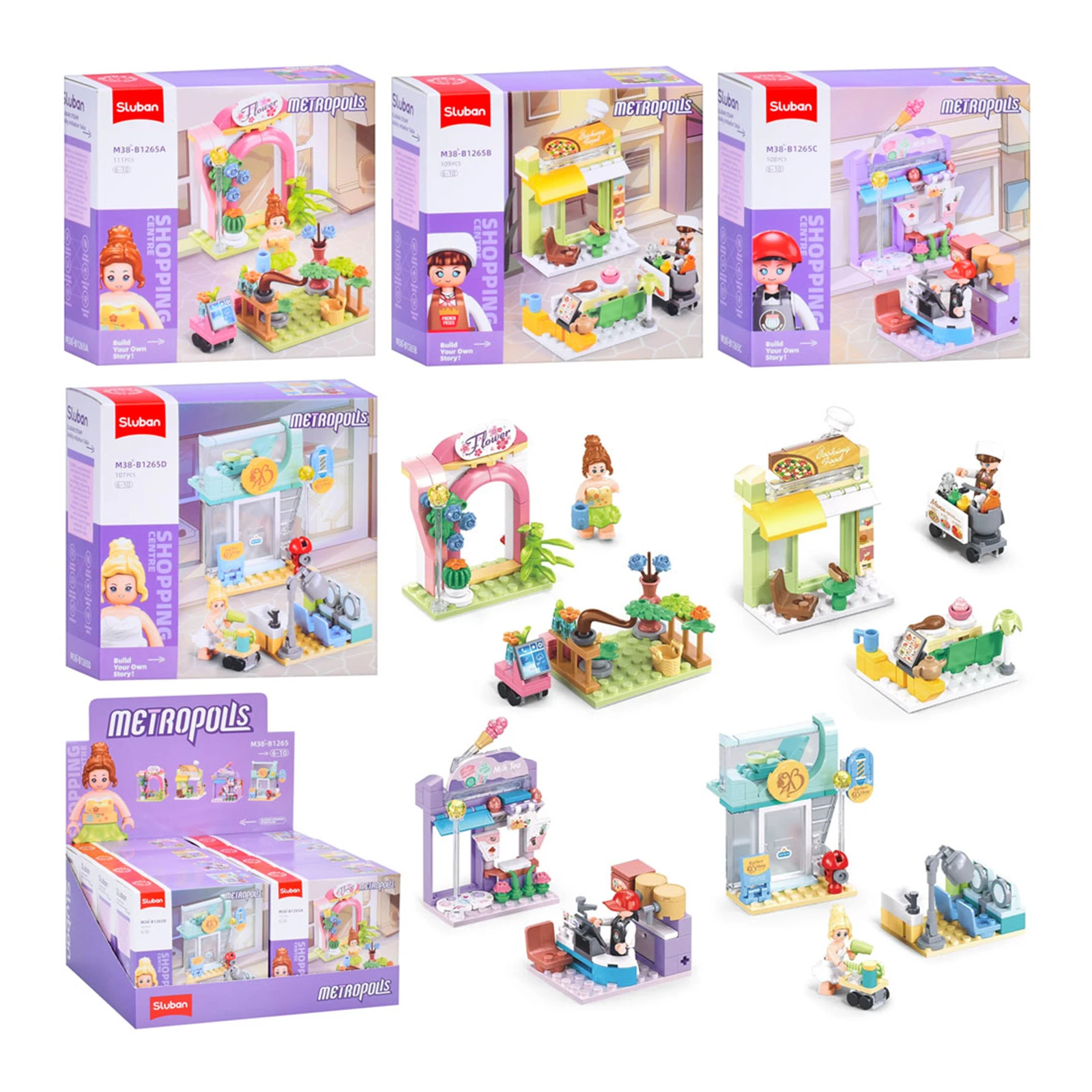 Конструктор Sluban Metropolis Магазин, салон M38-B1265 в асортименті 4 види на вибір Фото №:1