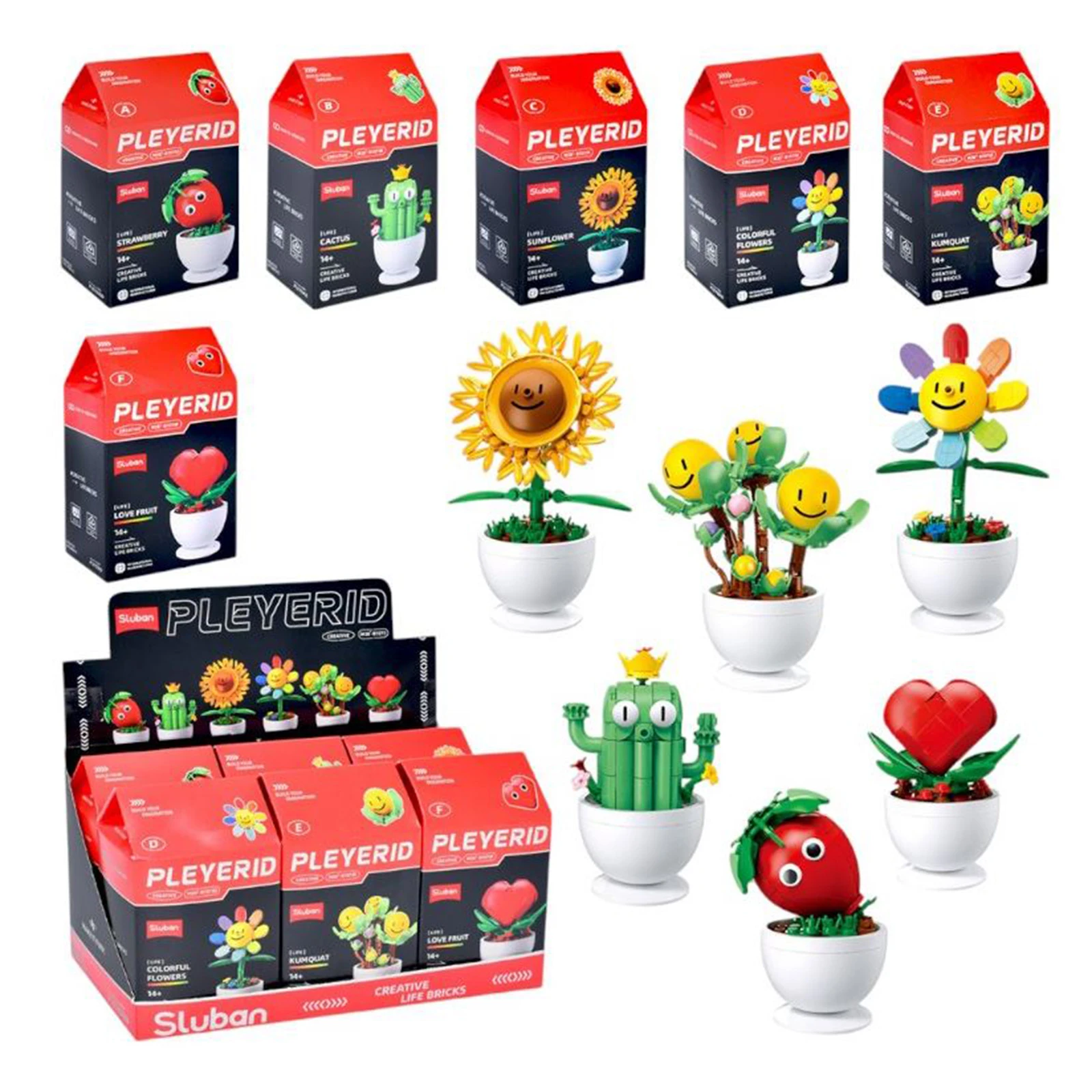 Конструктор Sluban Pleyerid Фігурка у горщику M38-B1073 в асортименті 6 видів на вибір Фото №:1