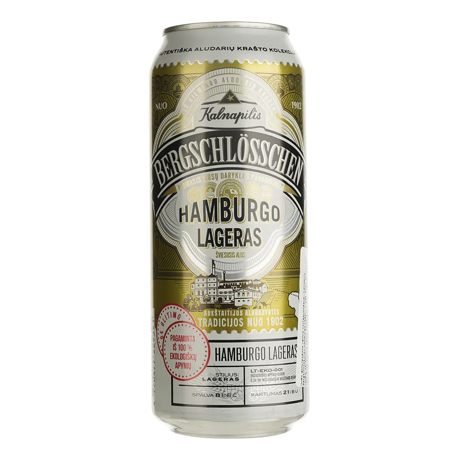 Пиво Bergschlosschen 0,5л 5.0% Hamburgo світле з/б Новинка Фото №:1