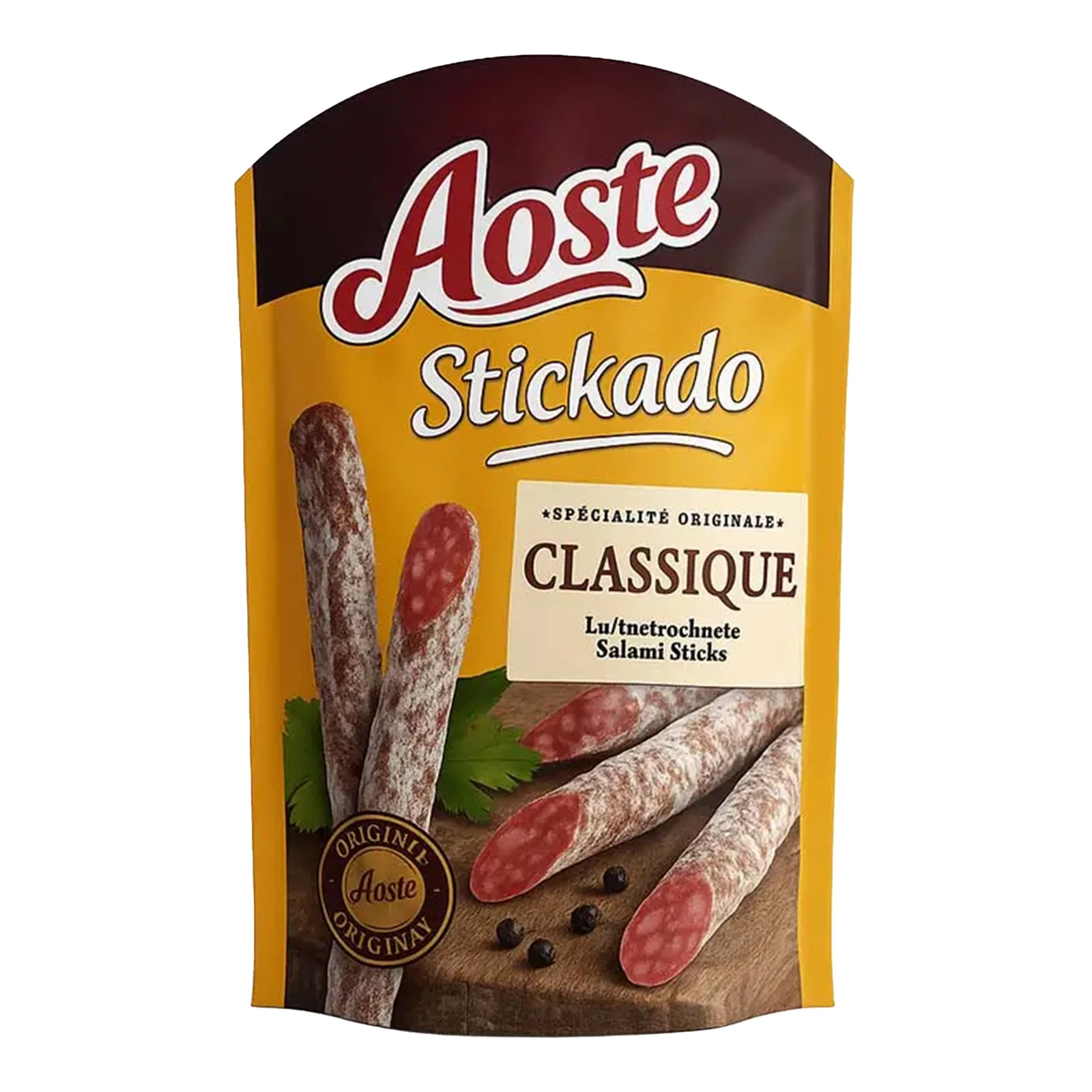 Ковбаски Aoste 70г Stickado салямі-снеки