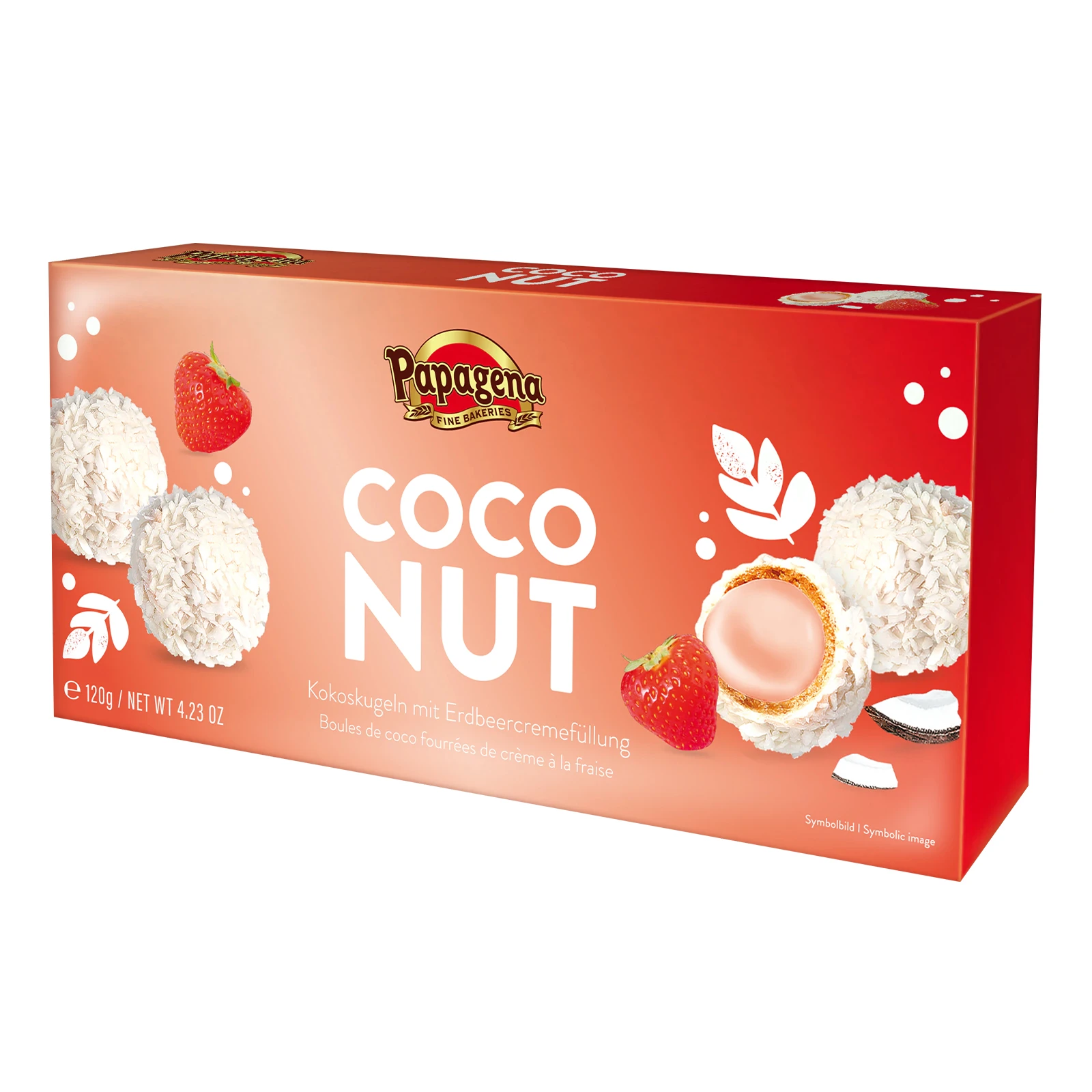 Цукерки Papagena вафельні кульки з полунично-кремовою начинкою 120г Фото №:1