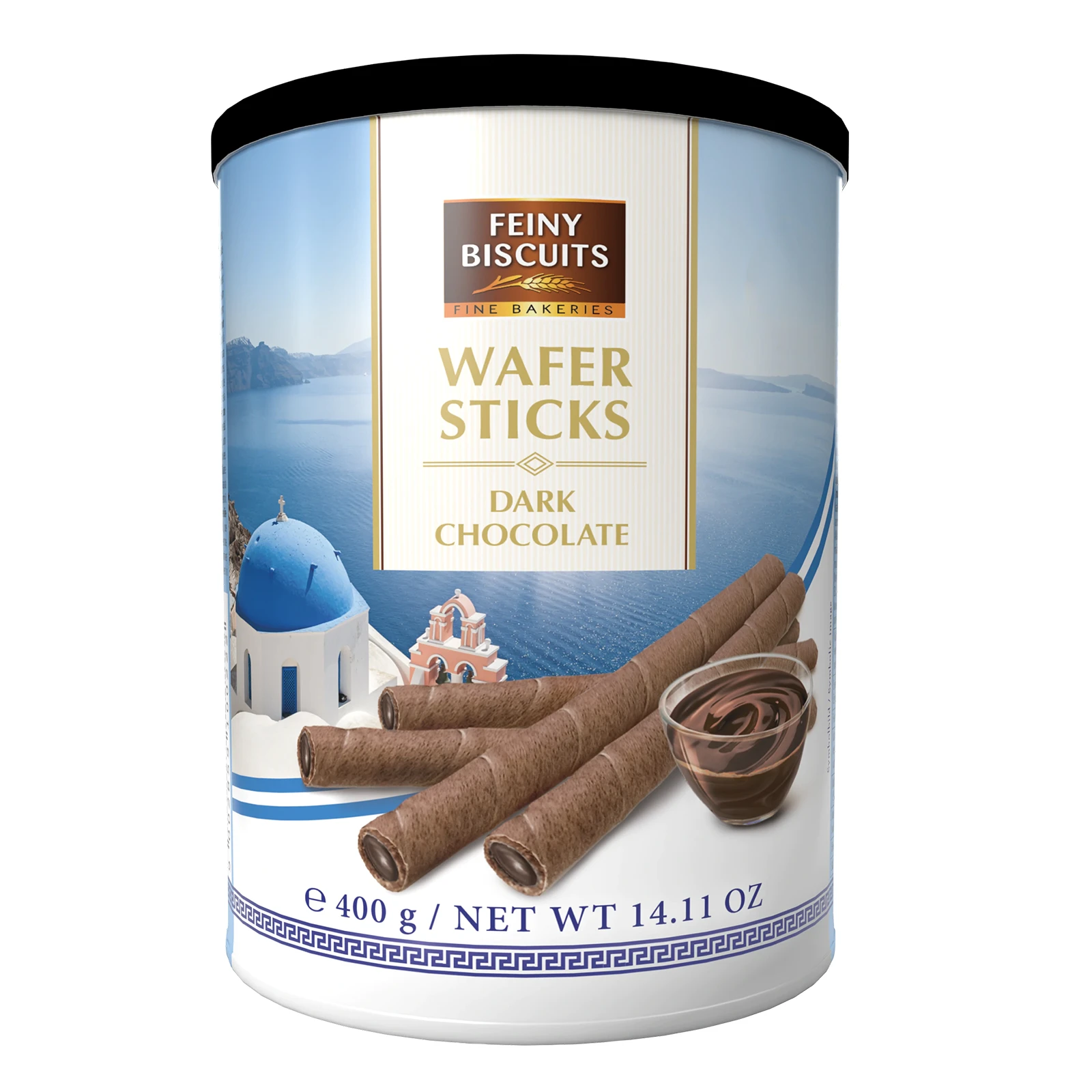 Трубочки вафельні Feiny Biscuits з кремом із темного шоколаду 400г