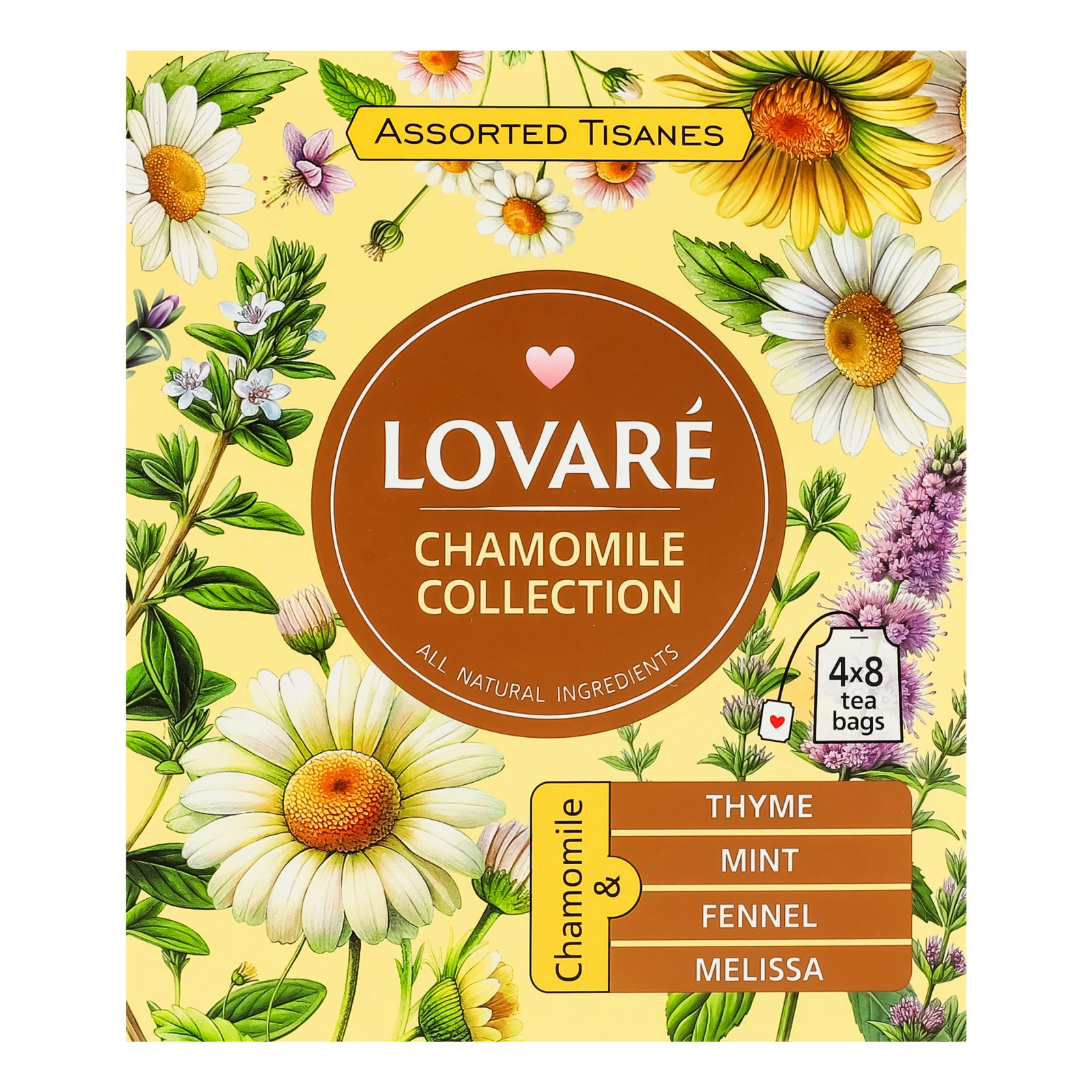 Чай Lovare Chamomile collection квітковий асорті Ромашка 32х1.3г