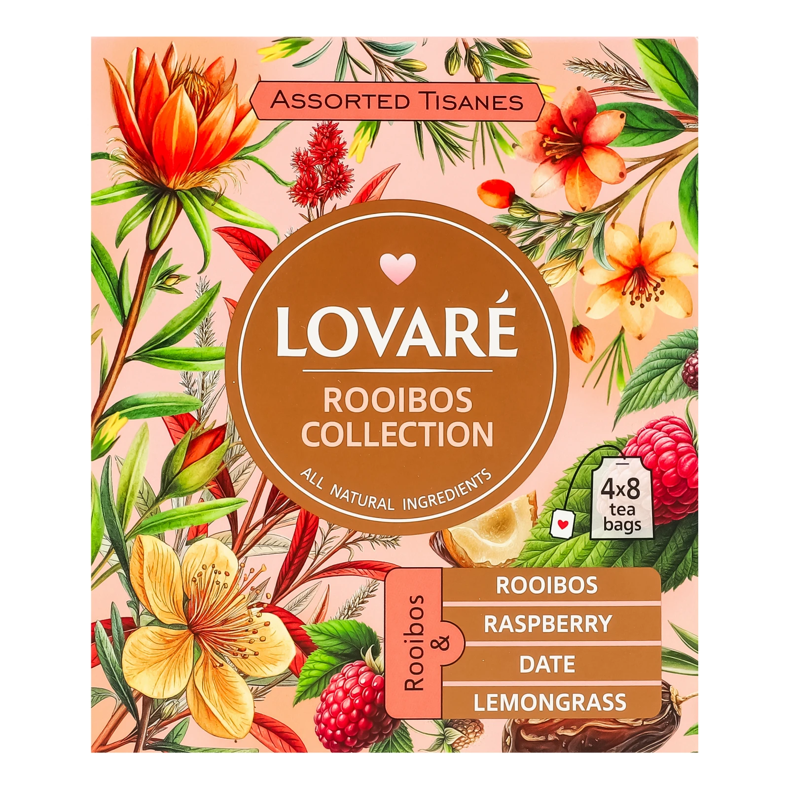 Чай Lovare Rooibos collection асорті Ройбуш 32х1.5г Фото №:1