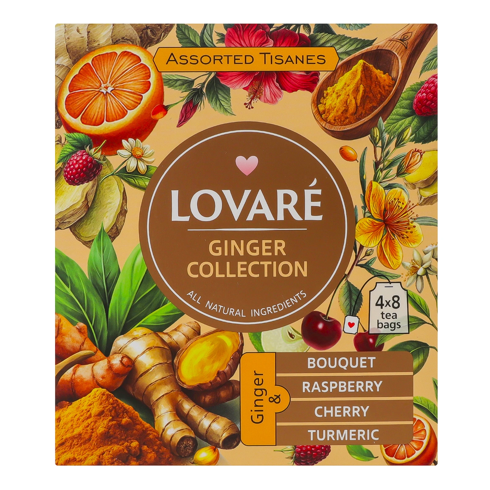 Чай Lovare Ginger collection трав'яний асорті Імбир 32х1.8г Фото №:1